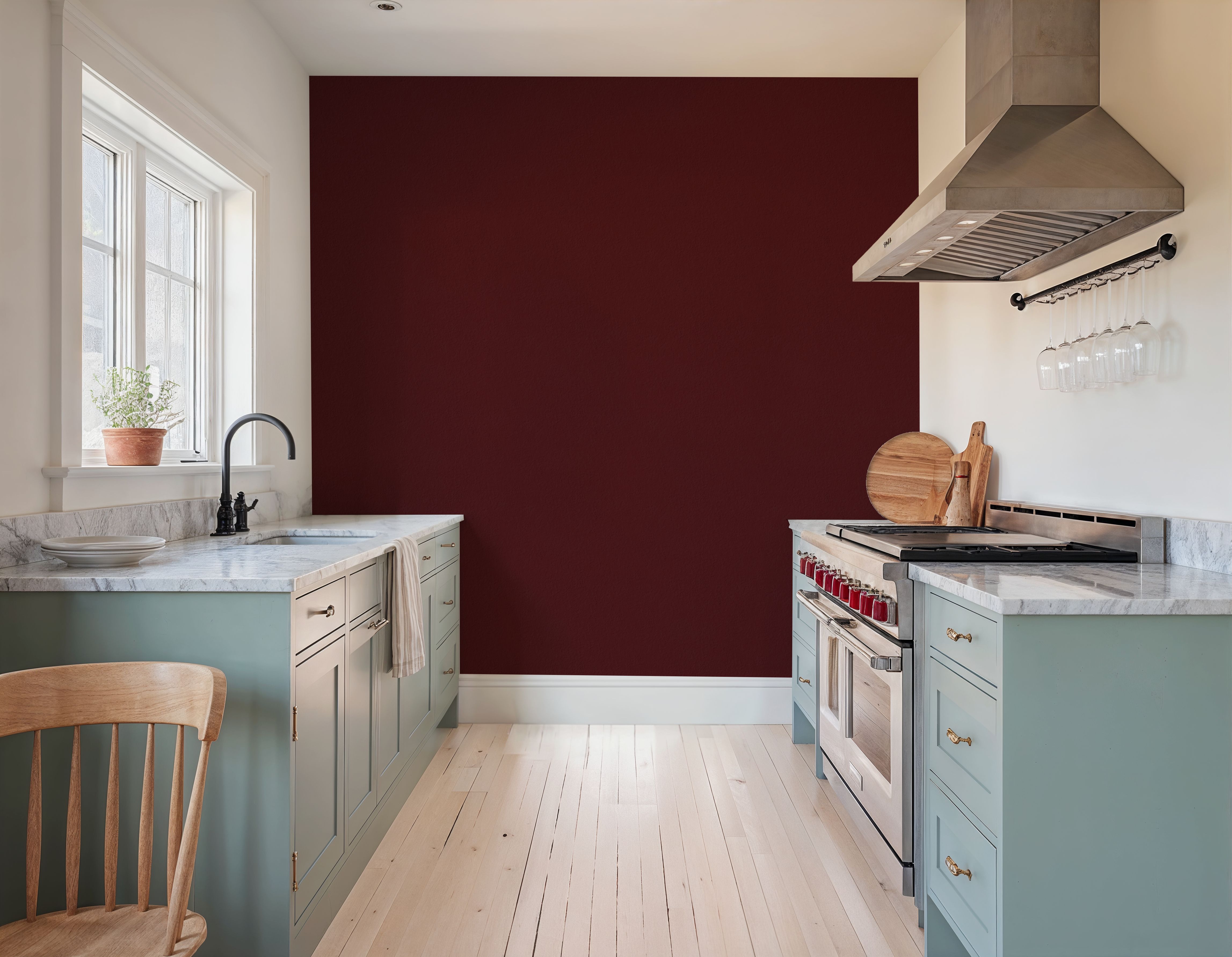Faux Sand Stucco Finish, Burgundy