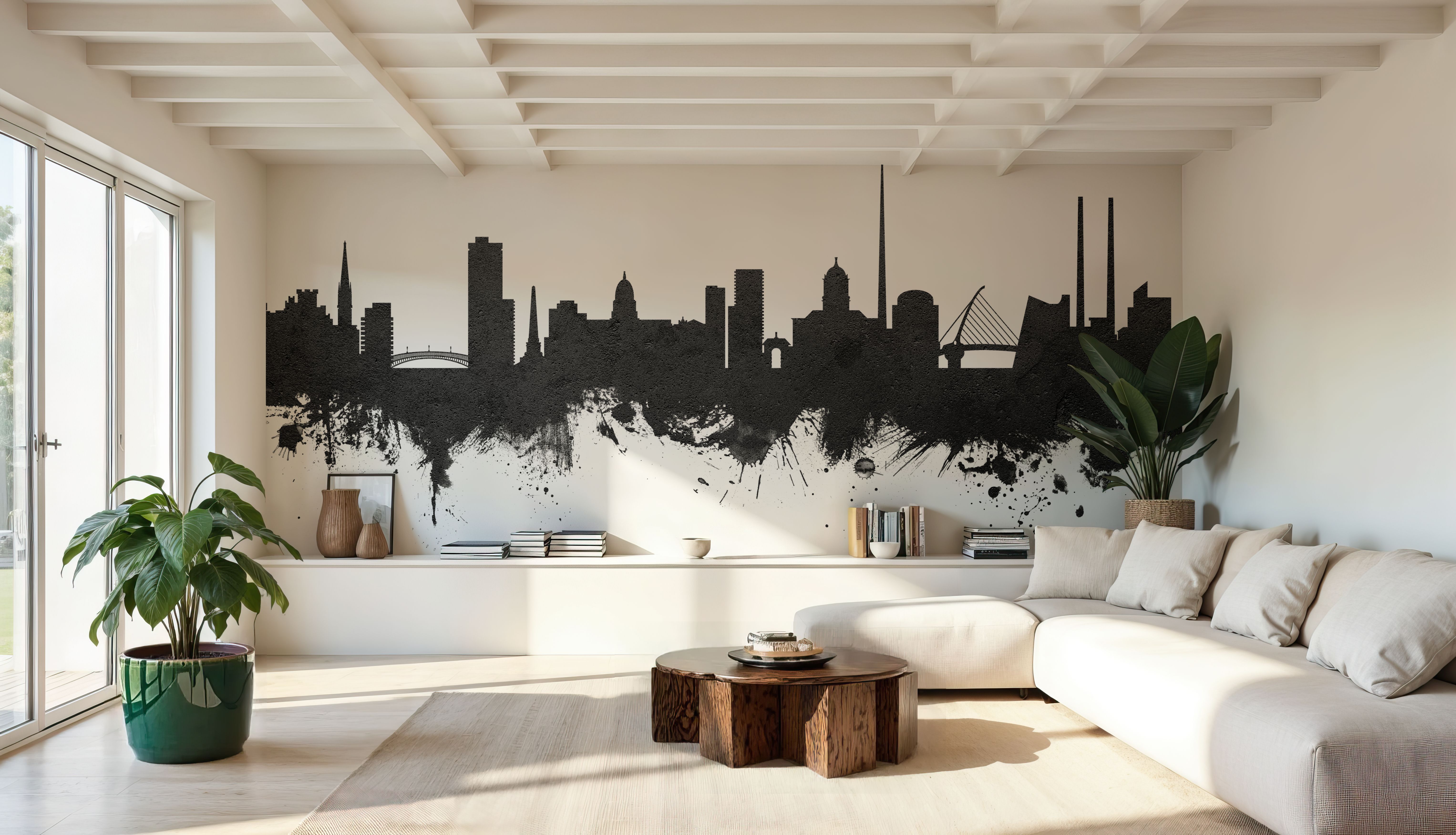 Dublin Ireland Skyline Black & White