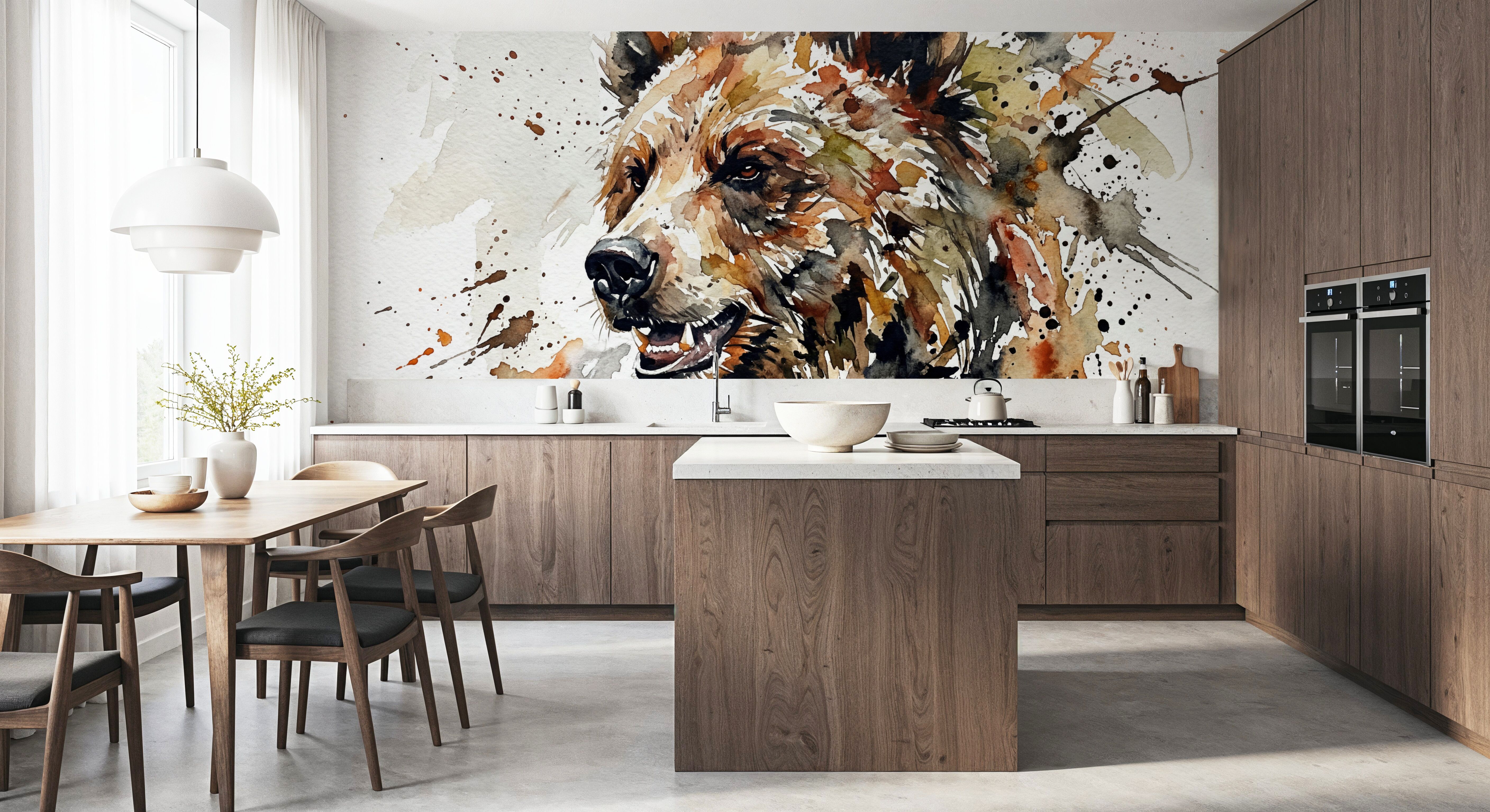 Grizzly Bear - Watercolor Predators Series, Papier peint