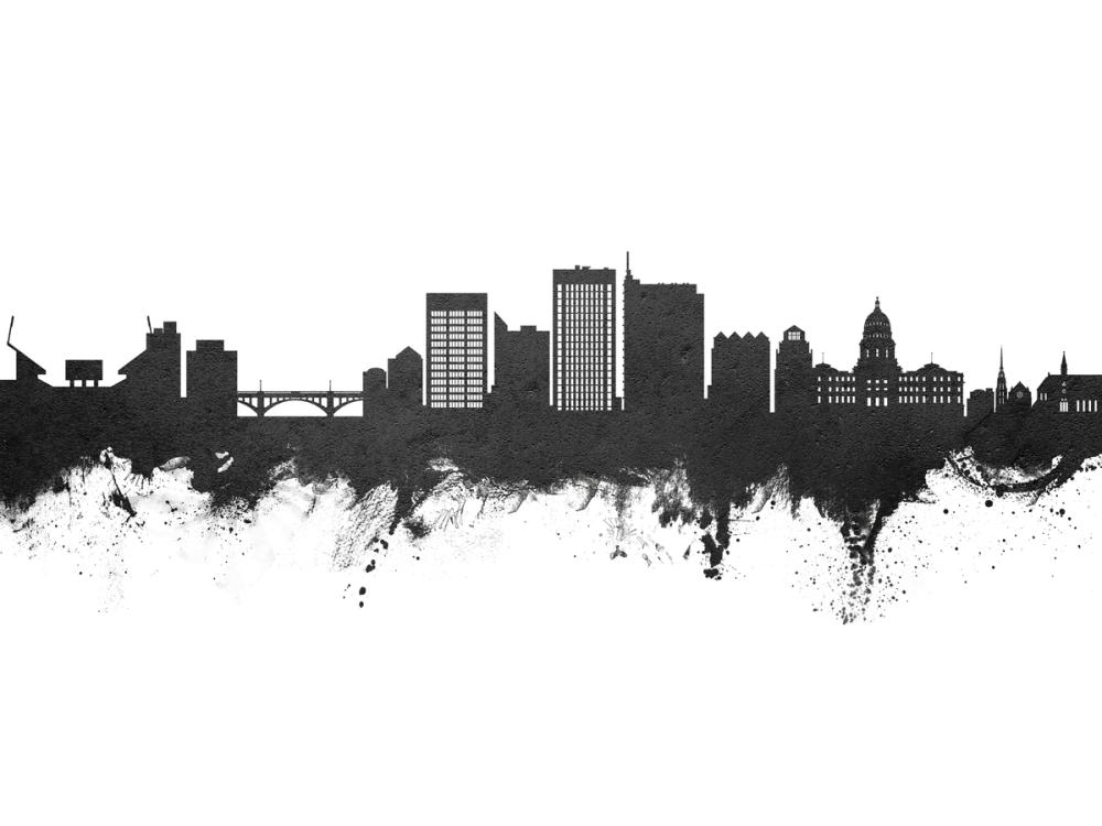 Boise Idaho Skyline Black & White