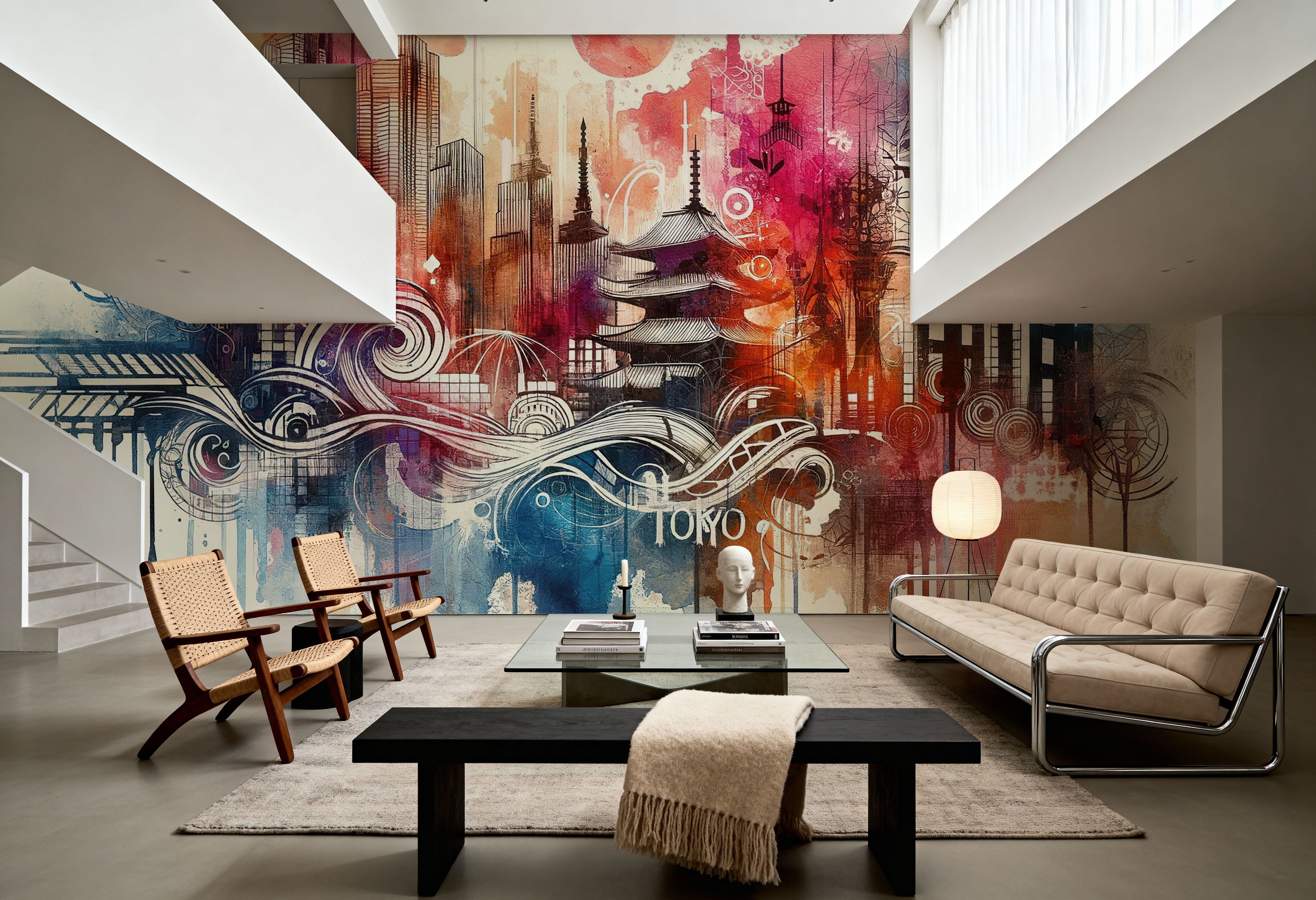 Watercolor Skyline Tokyo II, Wallpaper