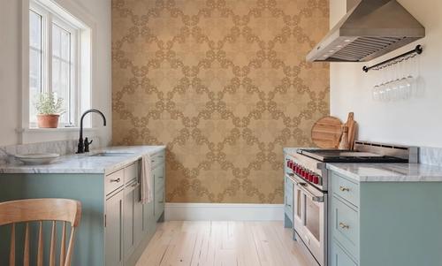 Overlay Damask Brown