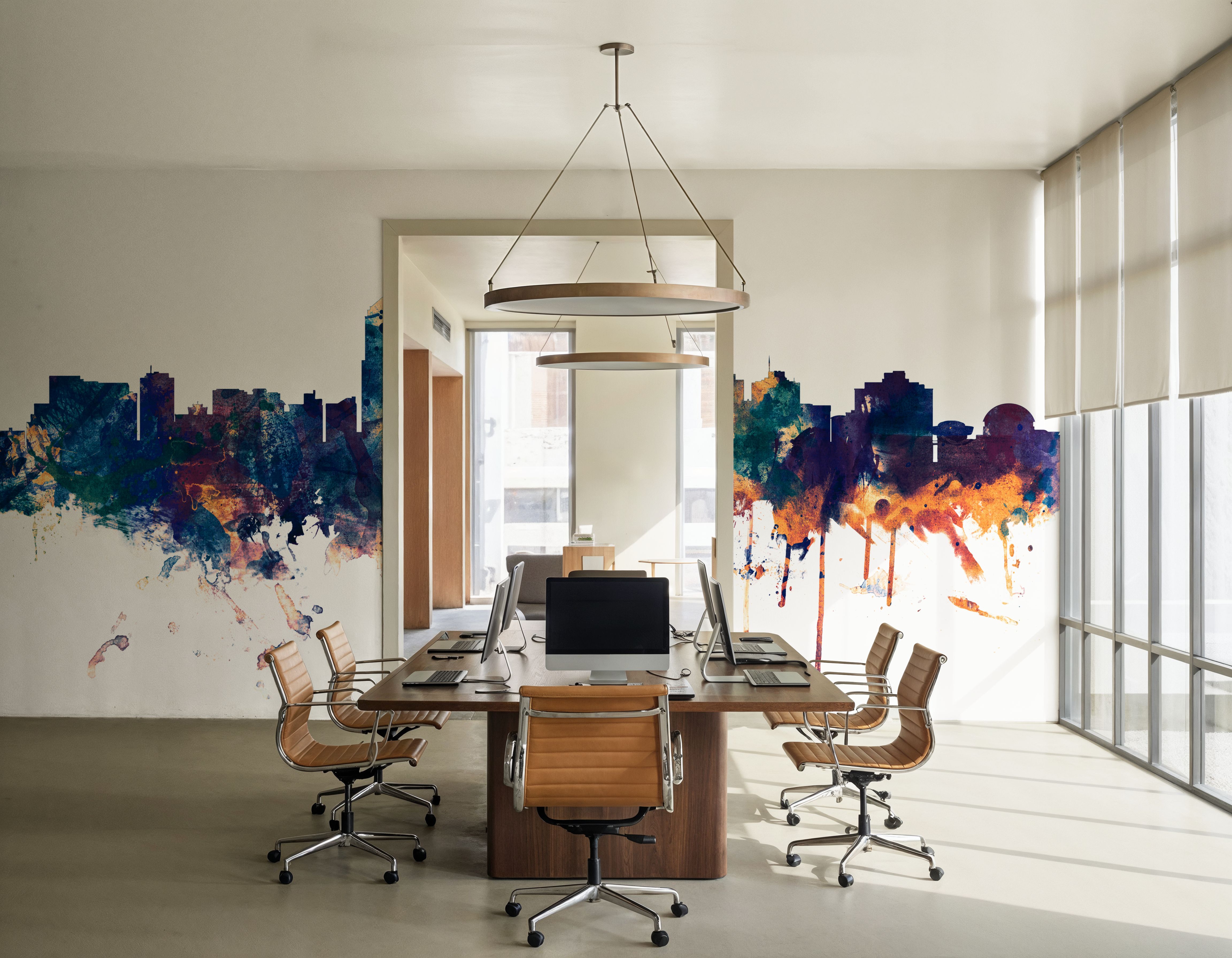 Albuquerque New Mexico Skyline Blue & Bronze