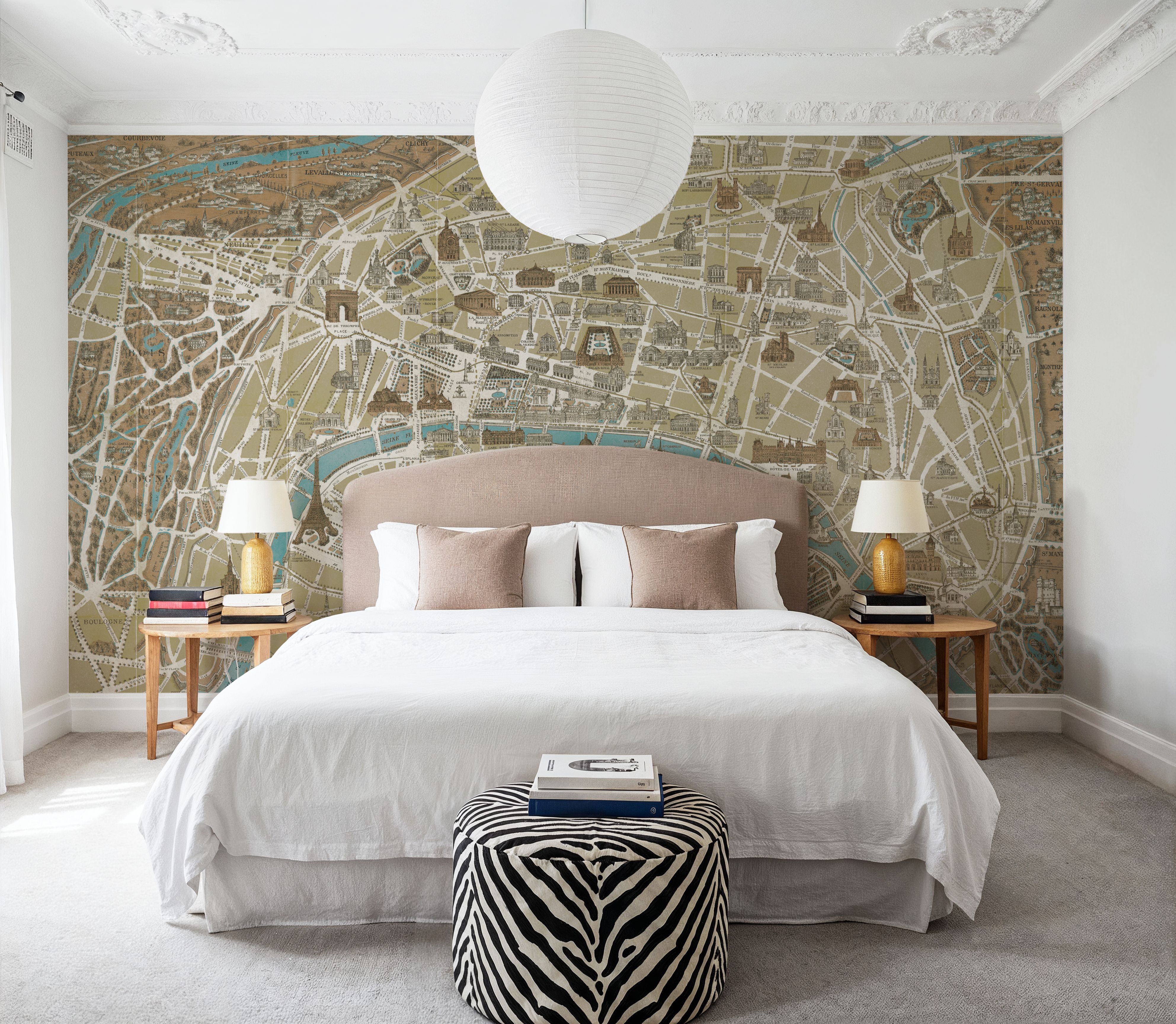 Monuments of Paris Map Blue