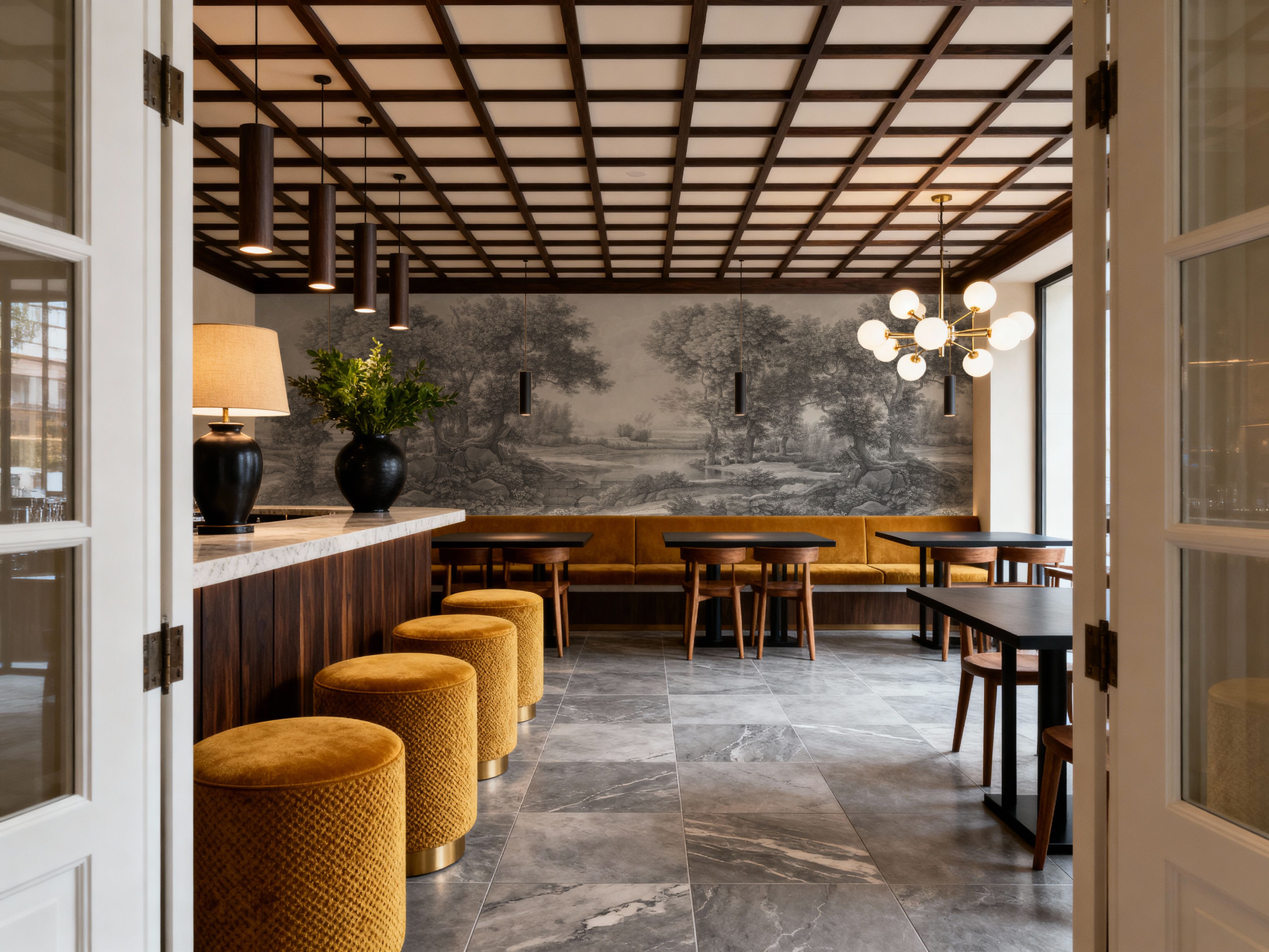 Riverbank Oak Landscape, Pewter