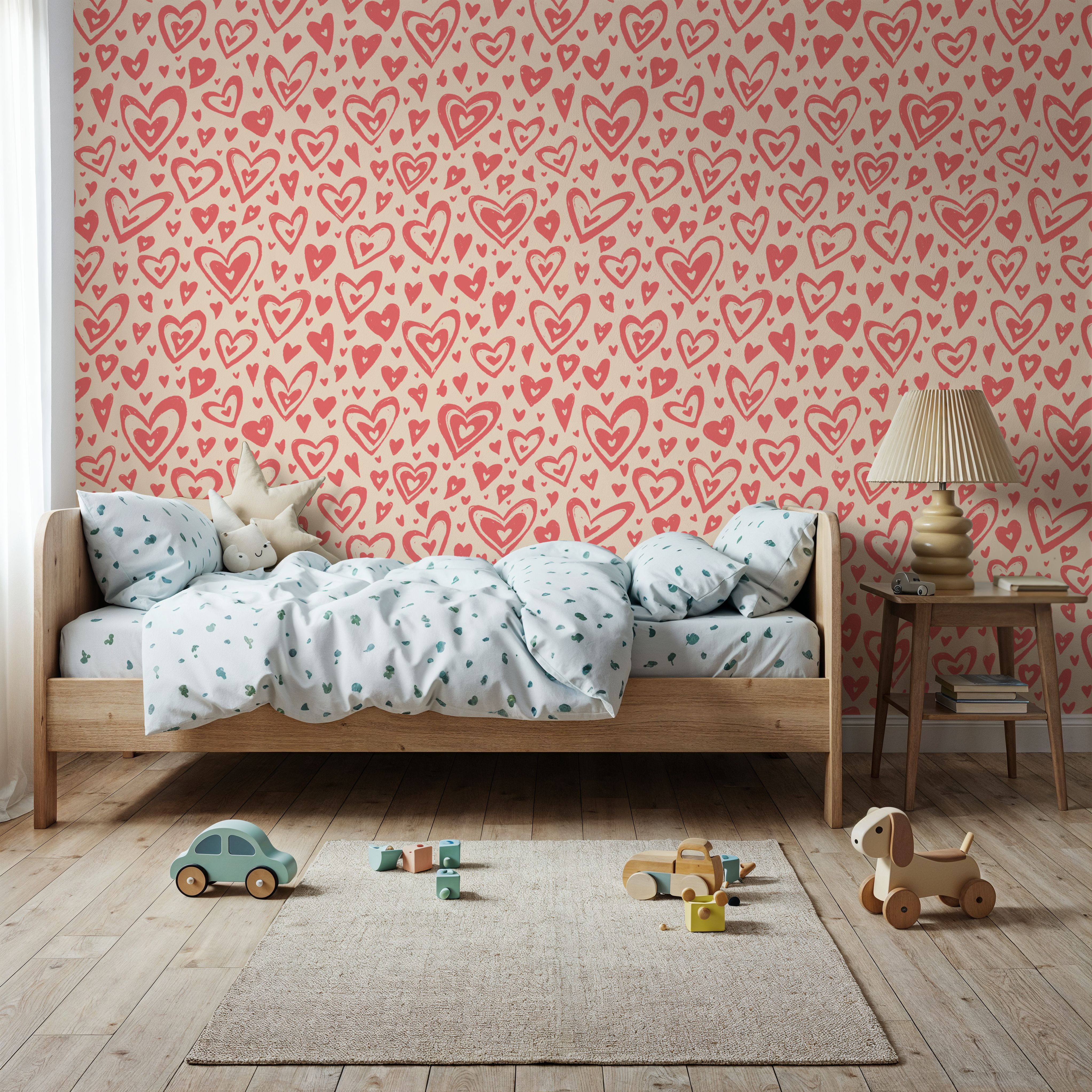 Block Print Herats, Pink