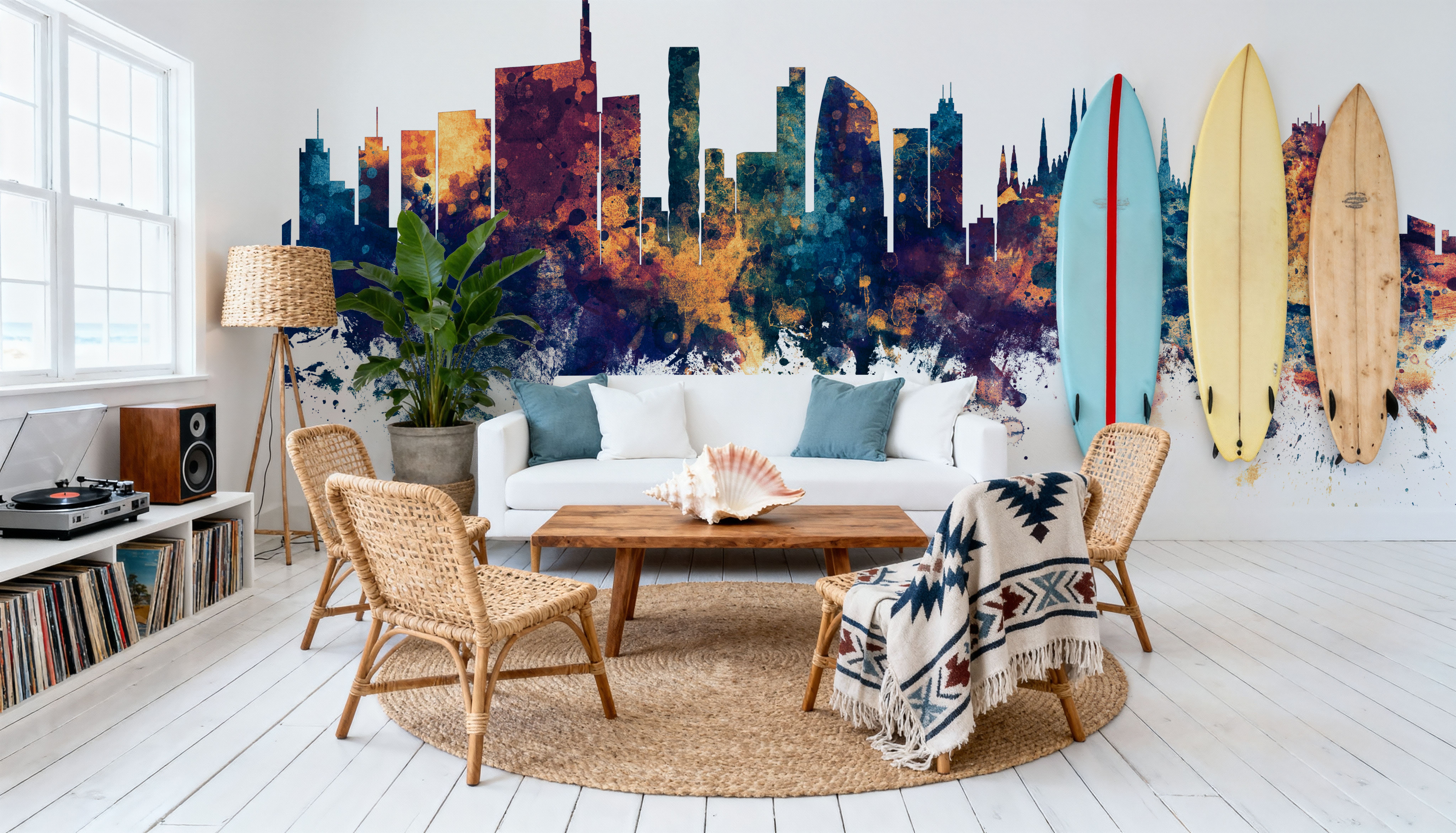 Milan Italy Skyline Blue & Bronze, Wallpaper