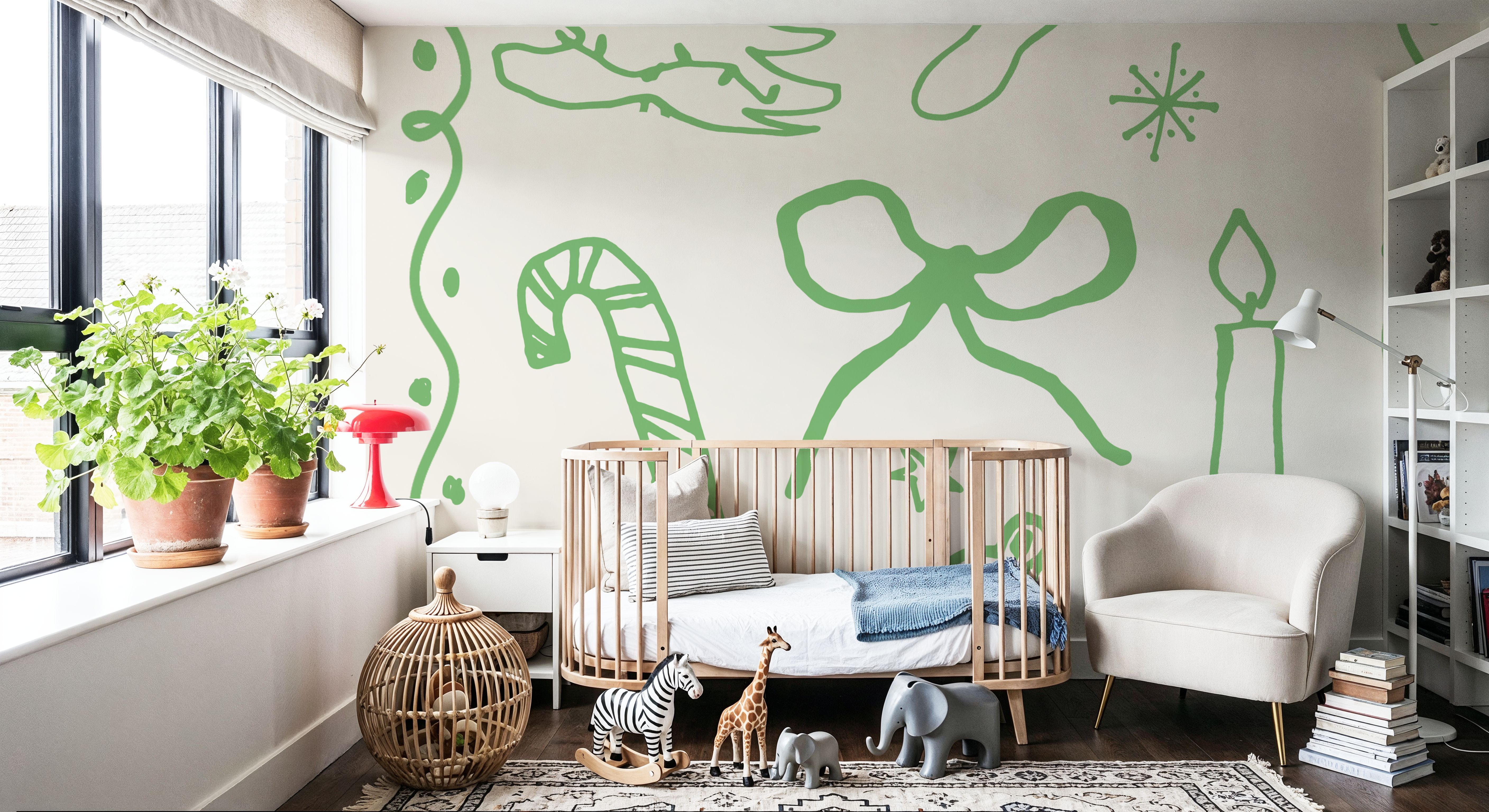 Wall Mural - Christmas Doodle VIII - Kids' Room - Wallism US - Premium, Textured or Peel & Stick