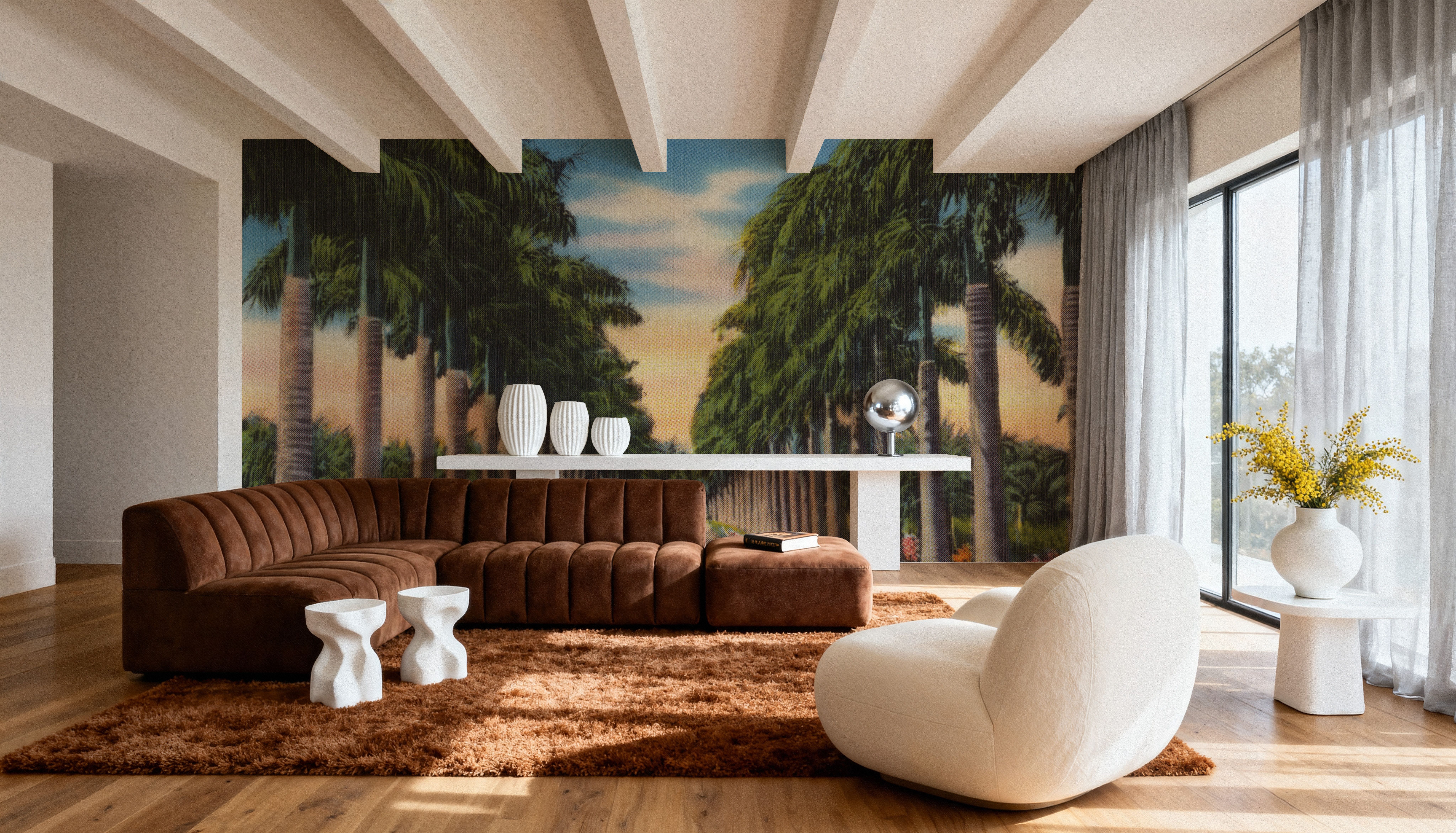 Greetings from Royal Palms - Screenprint Postcard, Wallpaper