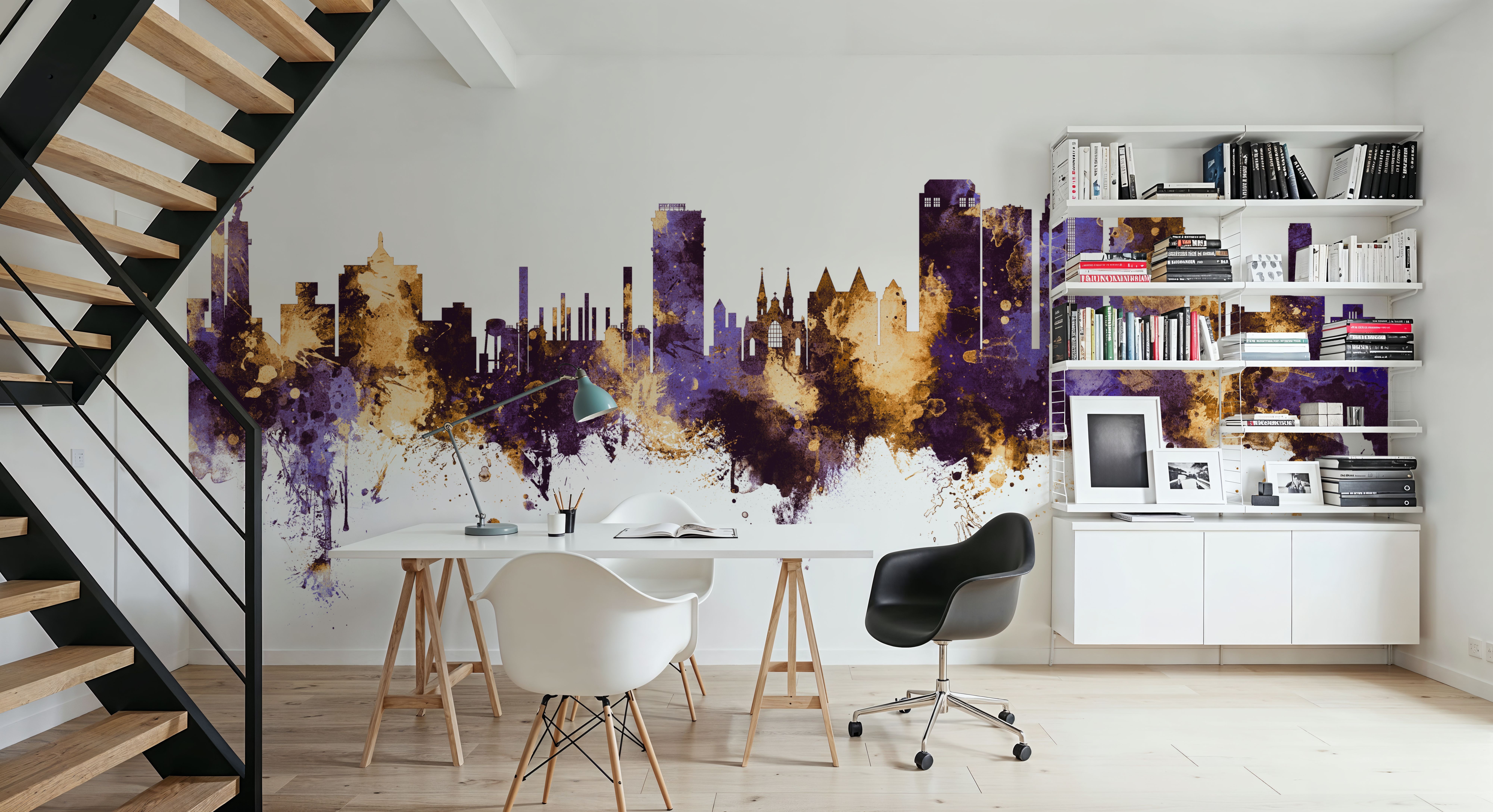 Birmingham Alabama Skyline Purple & Gold