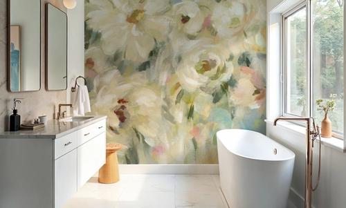 Expressive Pale Floral on Canvas