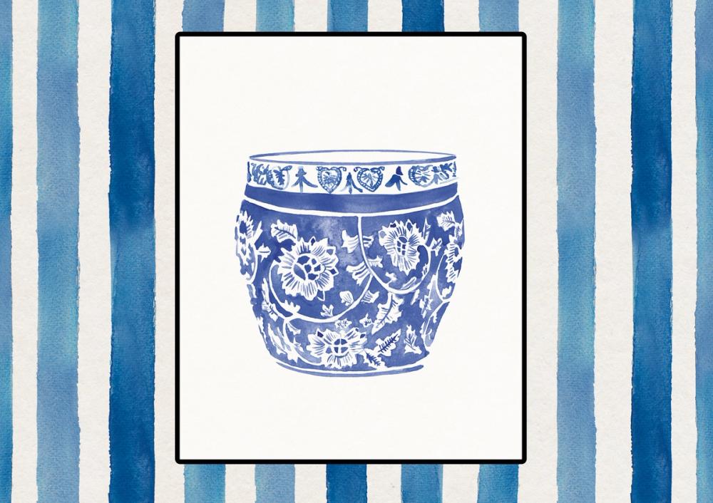 Chinoiserie Vase IV Stripes