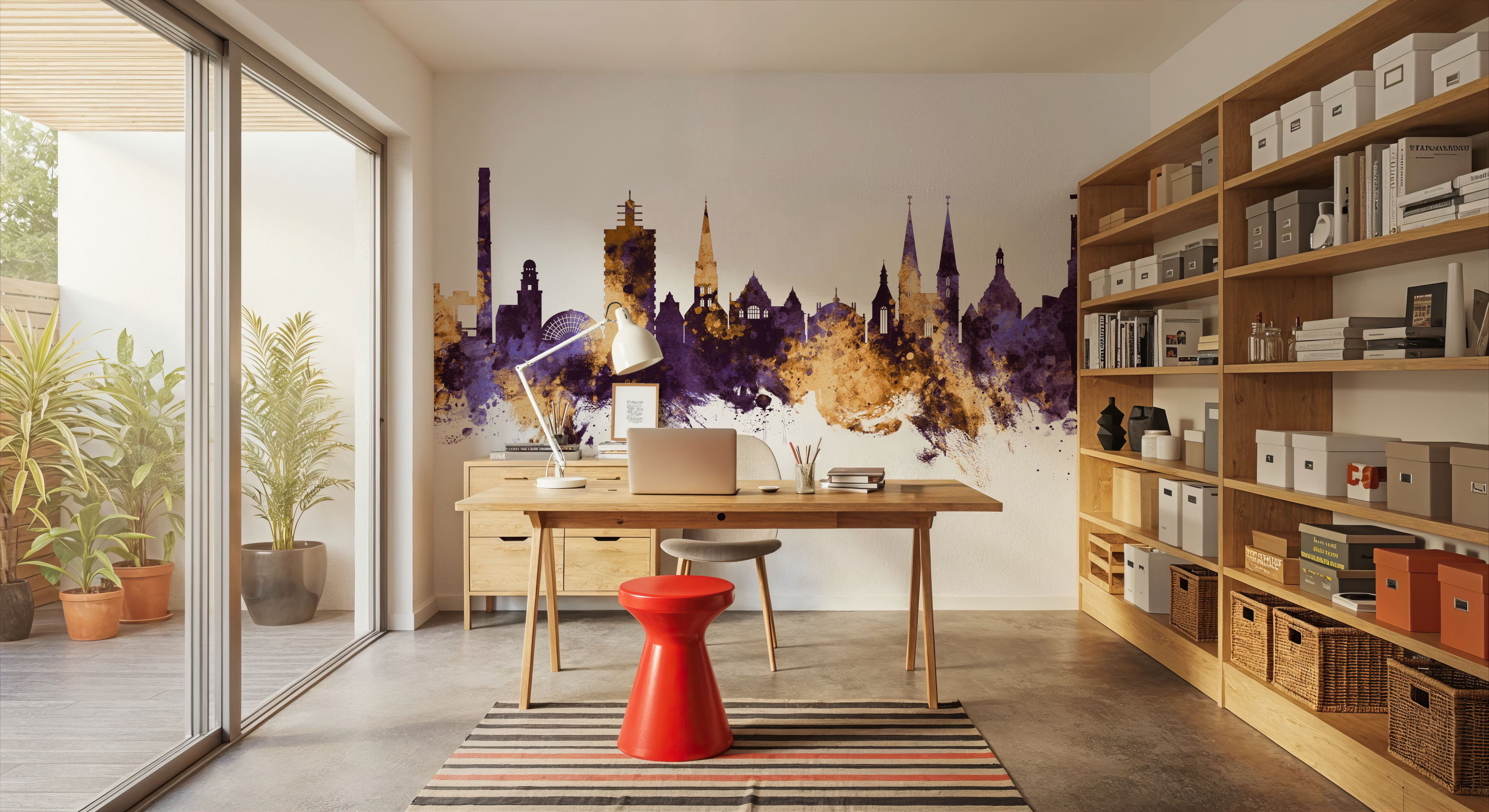 Bielefeld Germany Skyline Purple & Gold