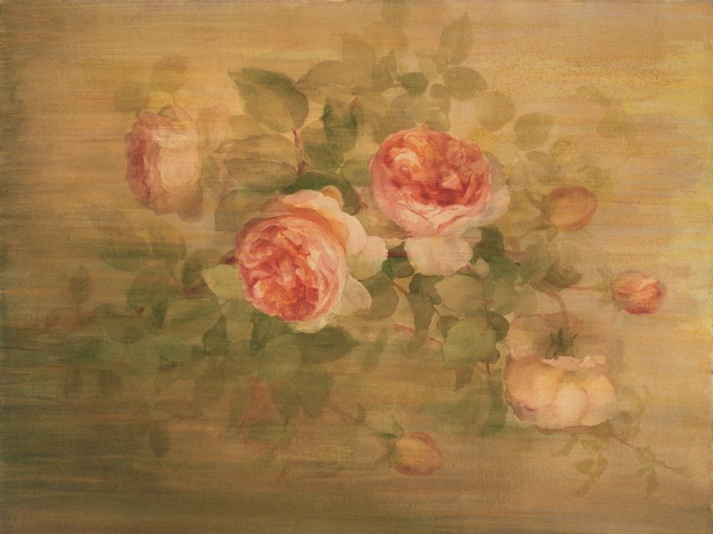 Vintage Roses on Green I