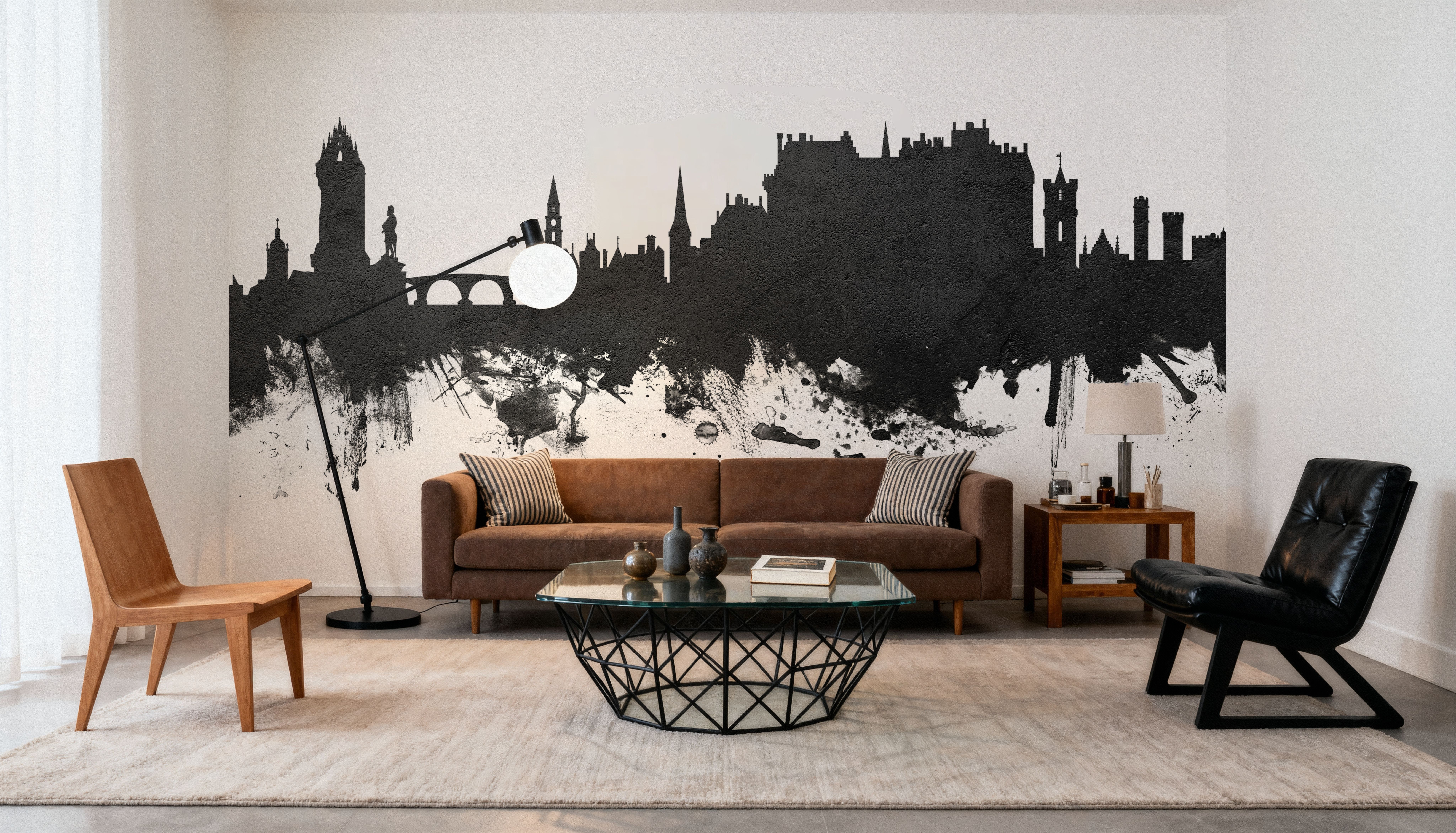 Stirling Scotland Skyline Black & White