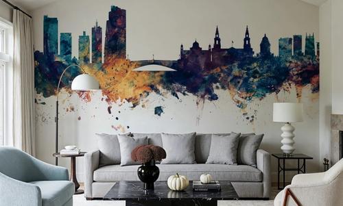 Leeds England Skyline Blue & Bronze