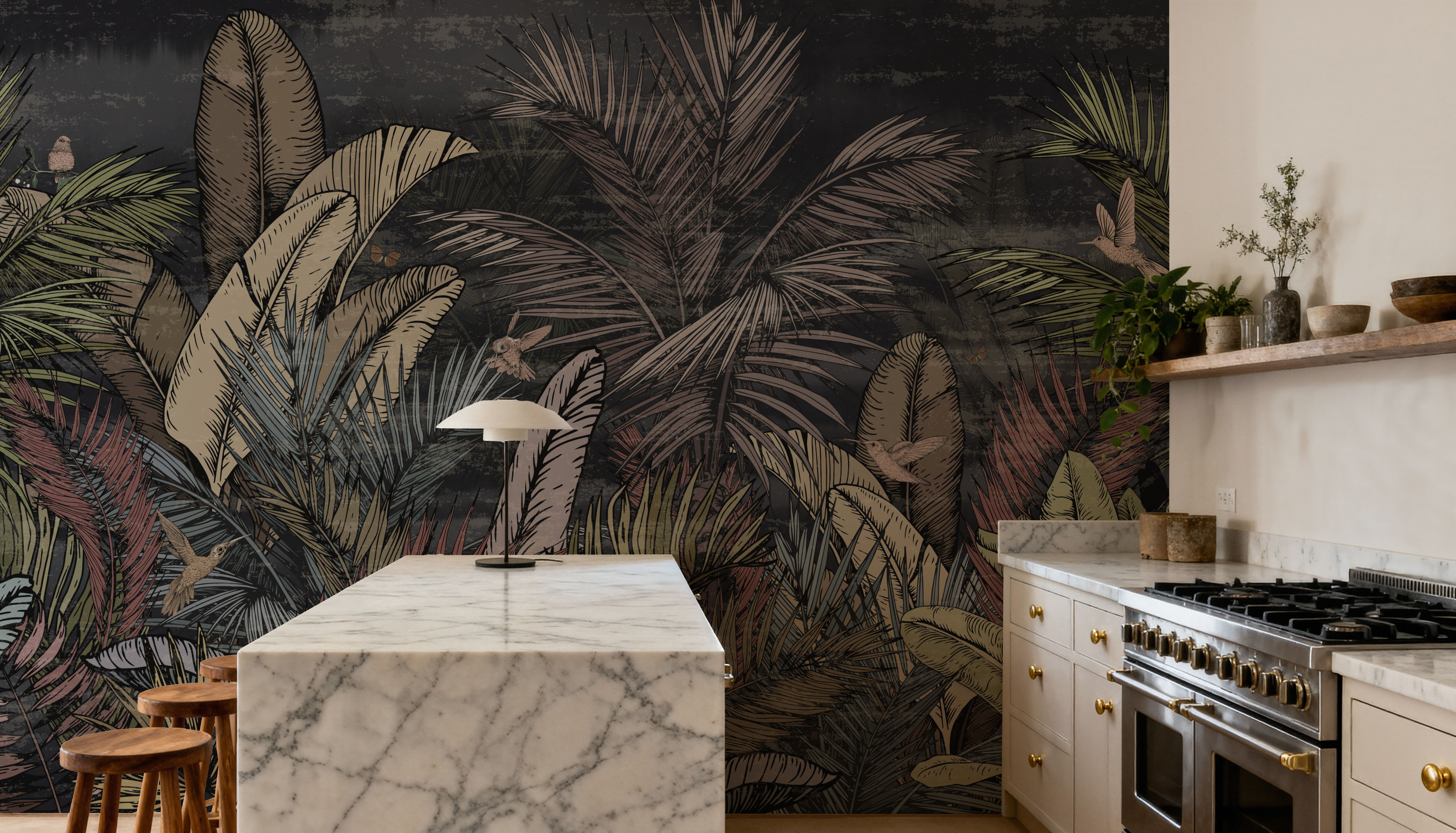 Tropical Evergreen Dark, Wallpaper