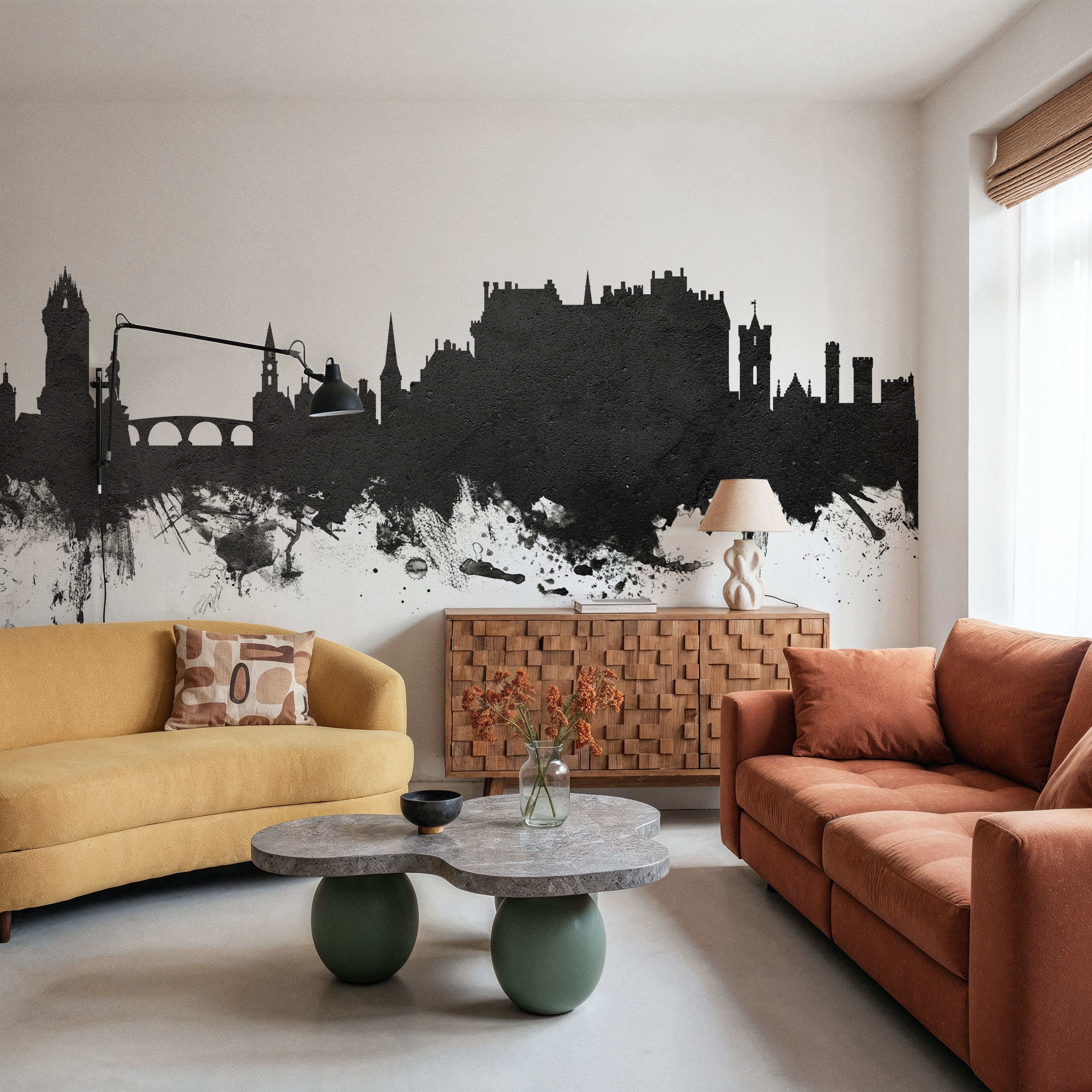 Stirling Scotland Skyline Black & White