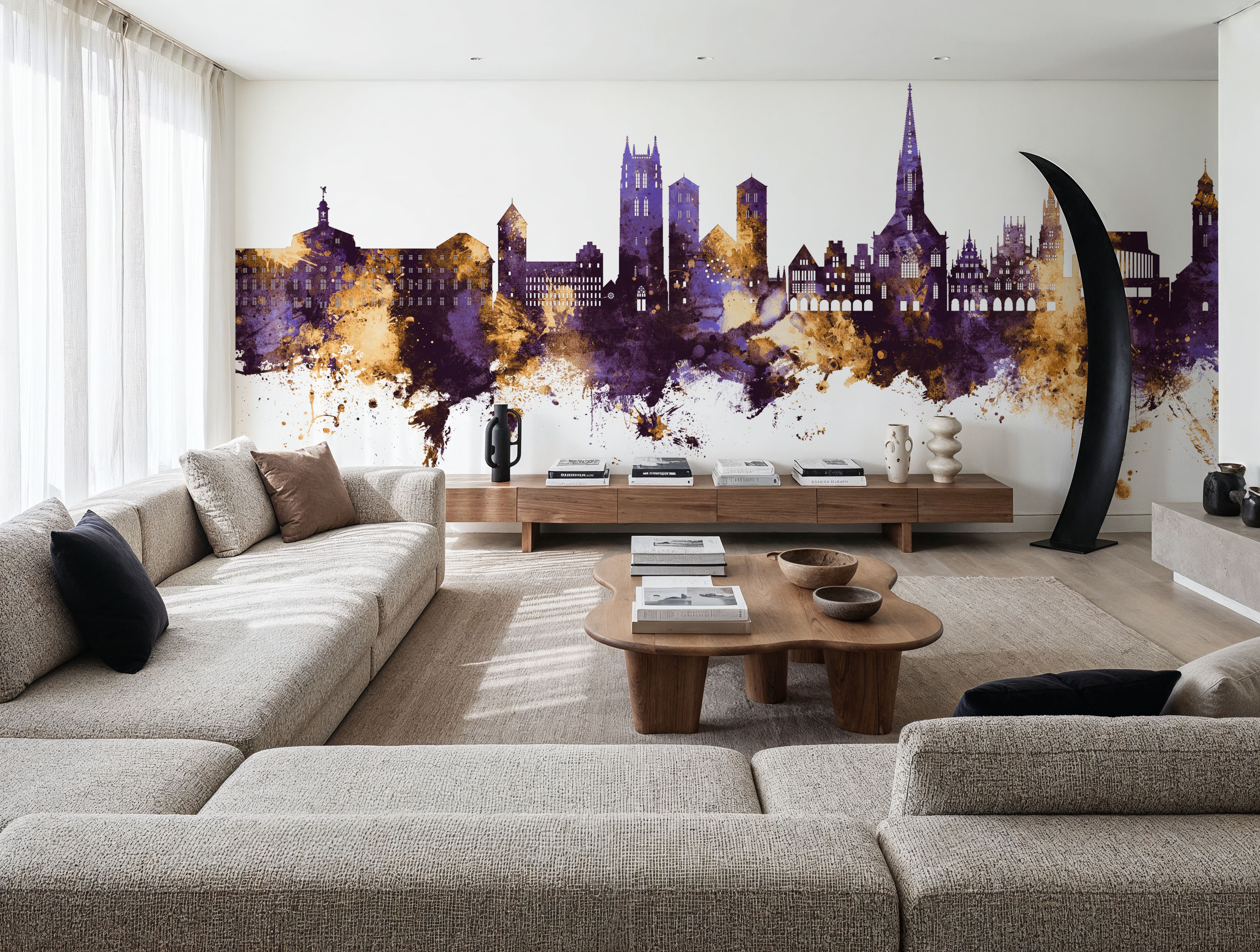 Münster Germany Skyline Purple & Gold