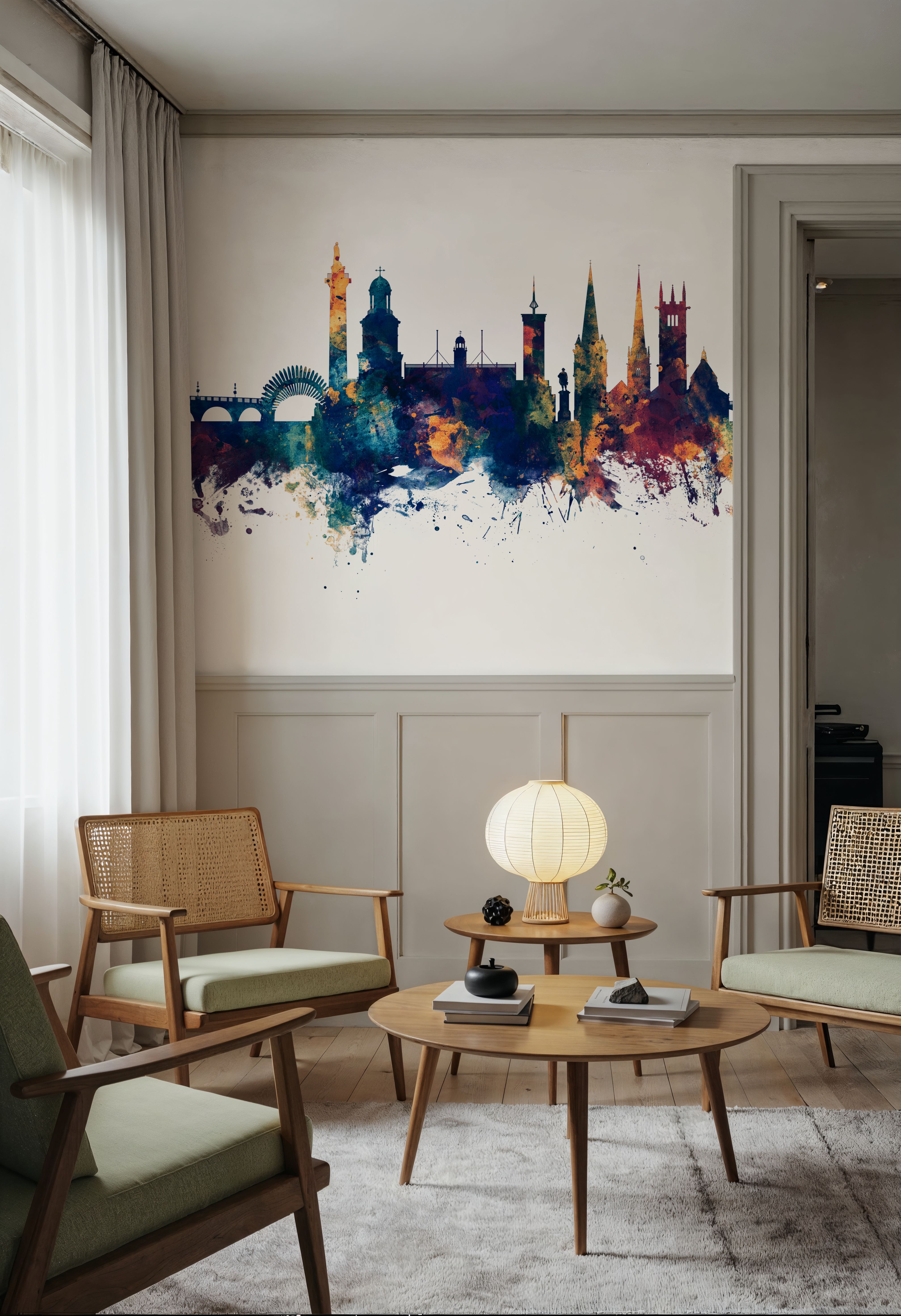 Shrewsbury England Skyline Blue & Bronze