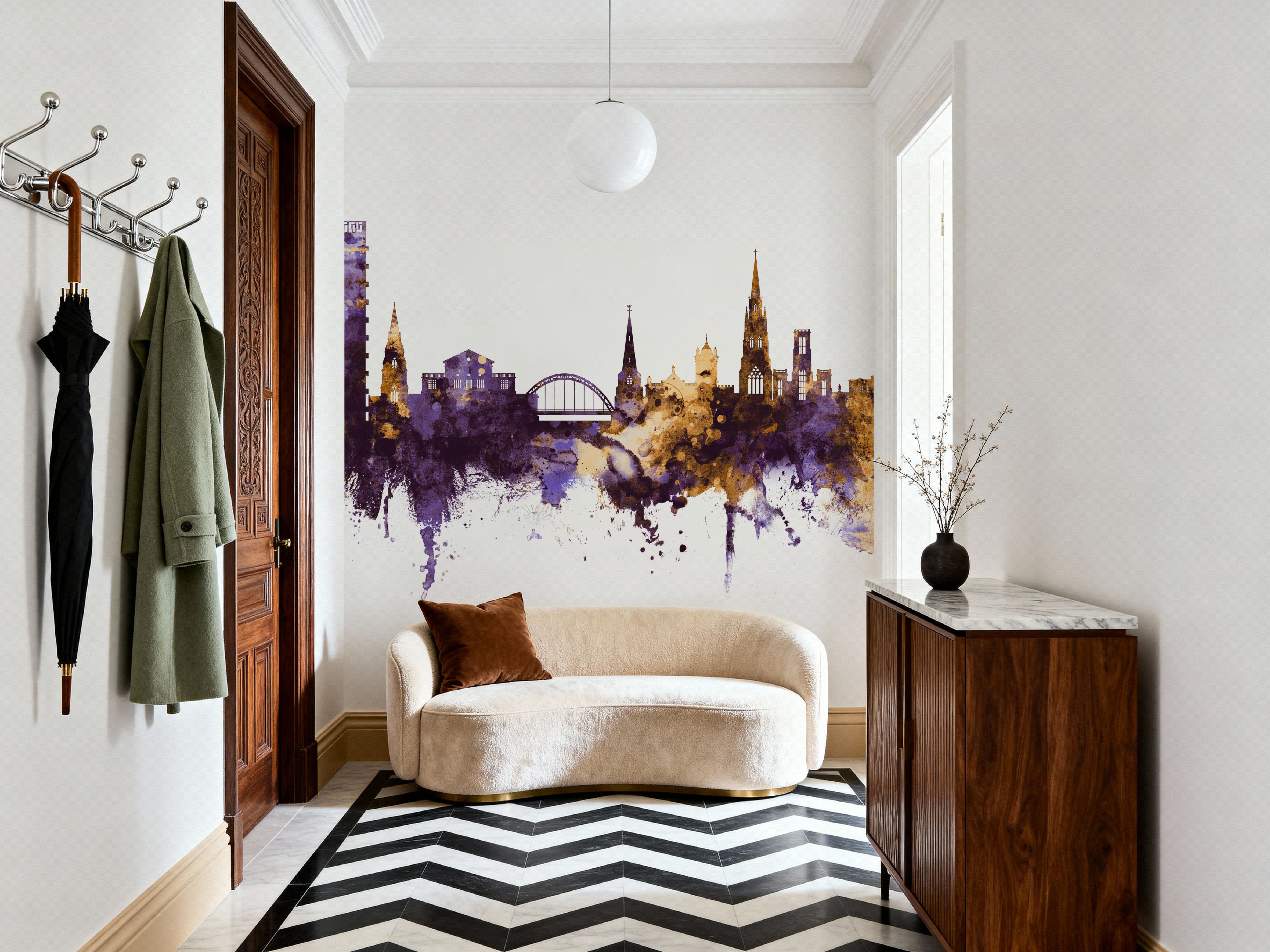 Cheltenham England Skyline Purple & Gold
