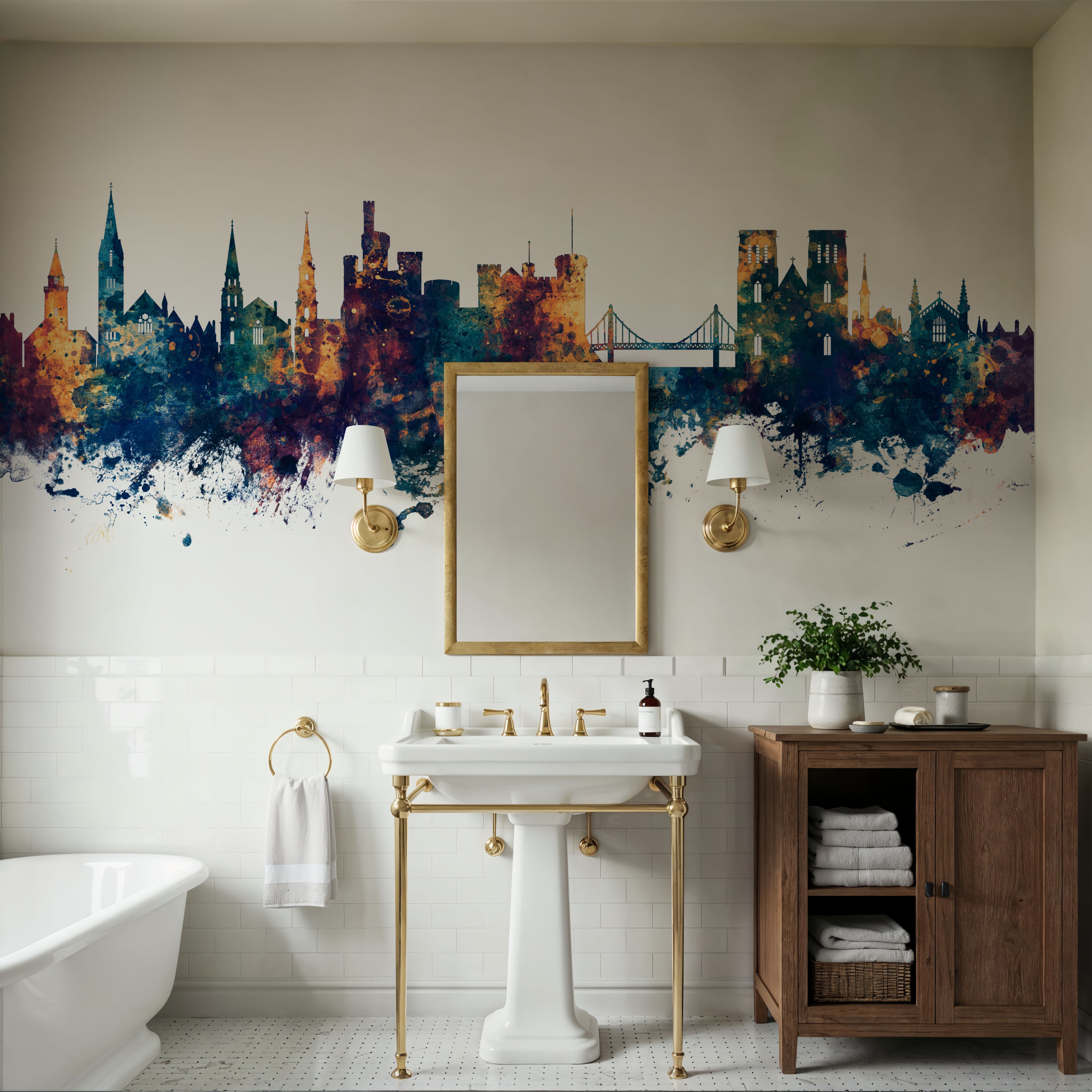 Inverness Scotland Skyline Blue & Bronze