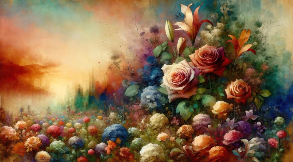 Watercolor Vintage Artistic Garden