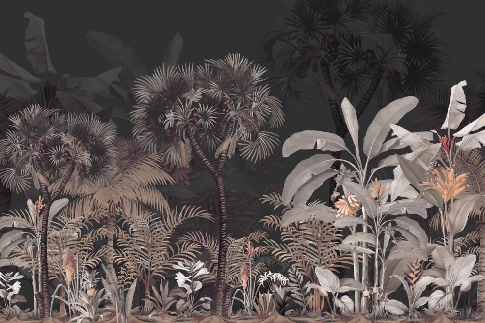 Tropical Forest Strolls Dark Gray