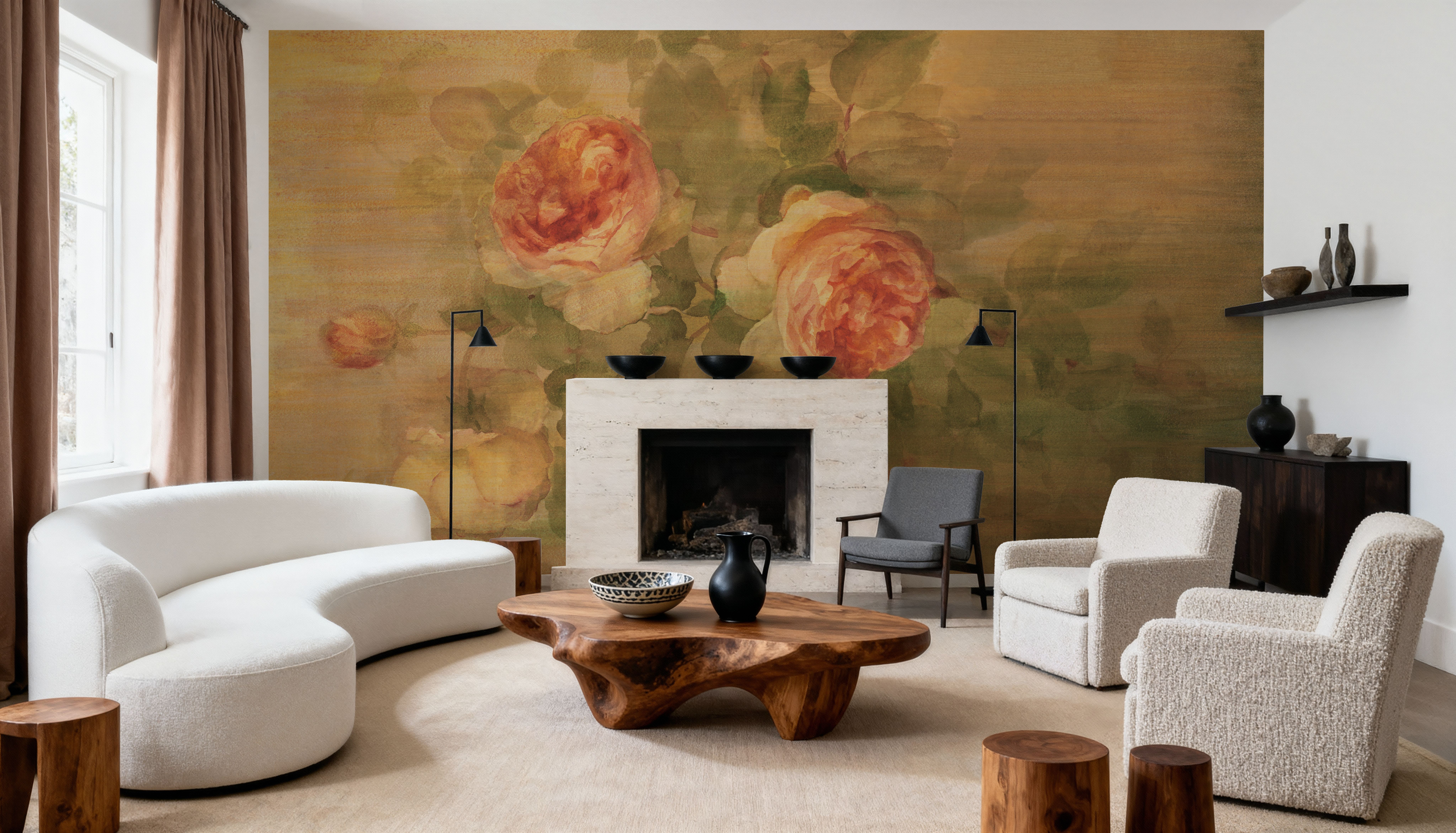 Vintage Roses on Green II