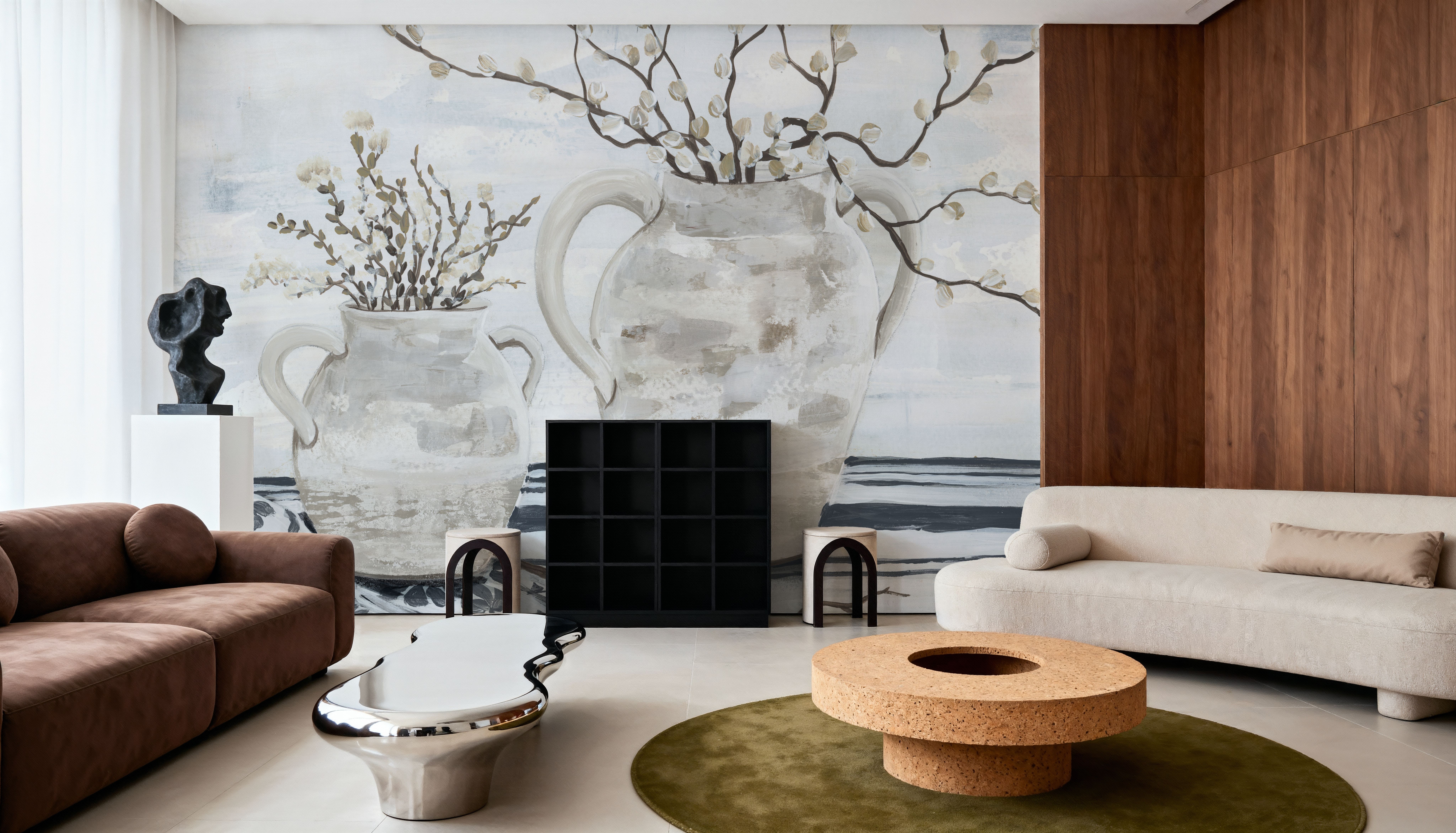 Chantilly Cottage Jugs B&W