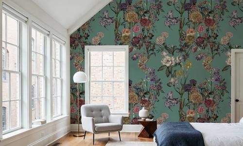 Floral Gaze, Turquoise