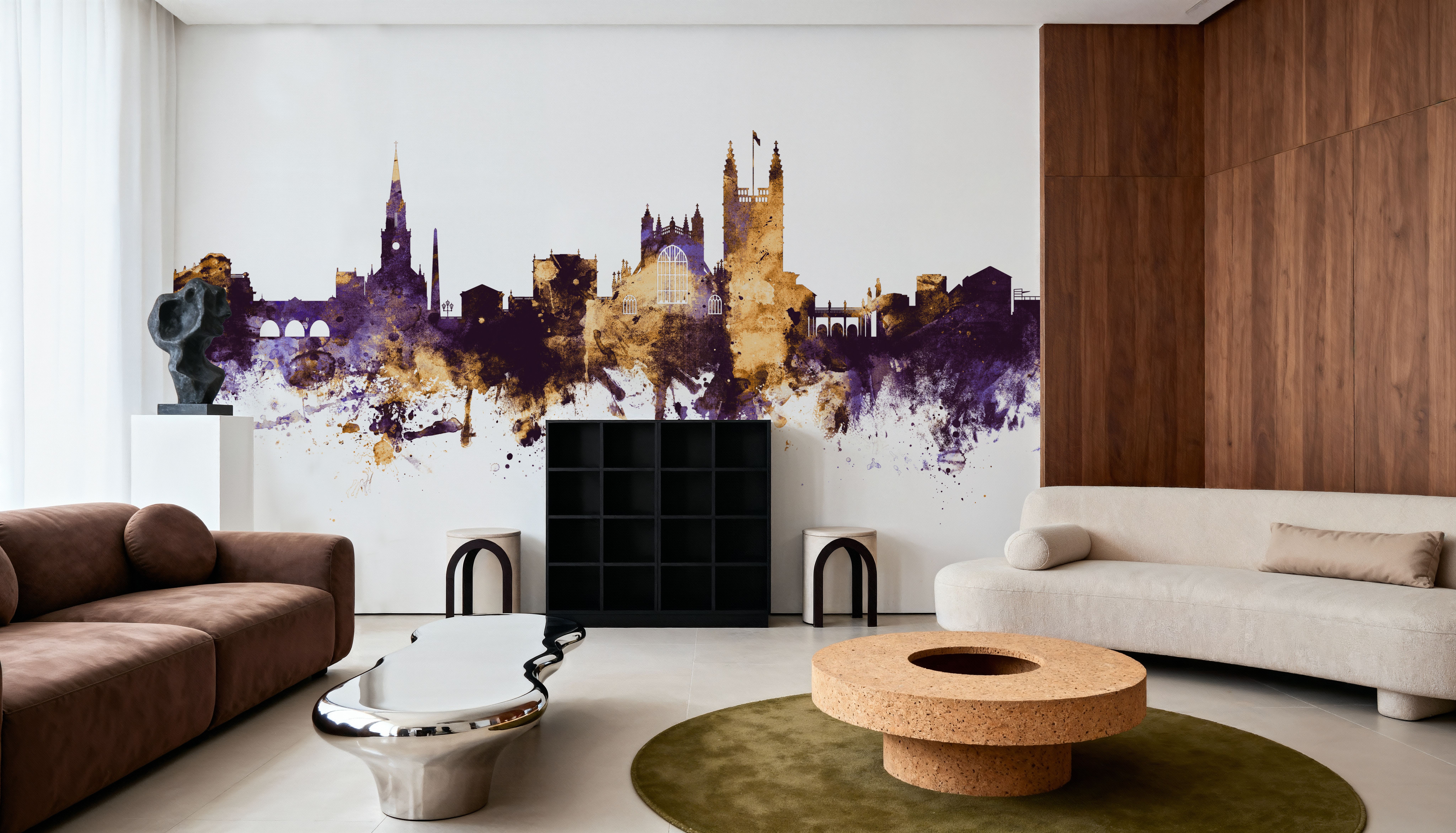 Bath England Skyline Purple & Gold