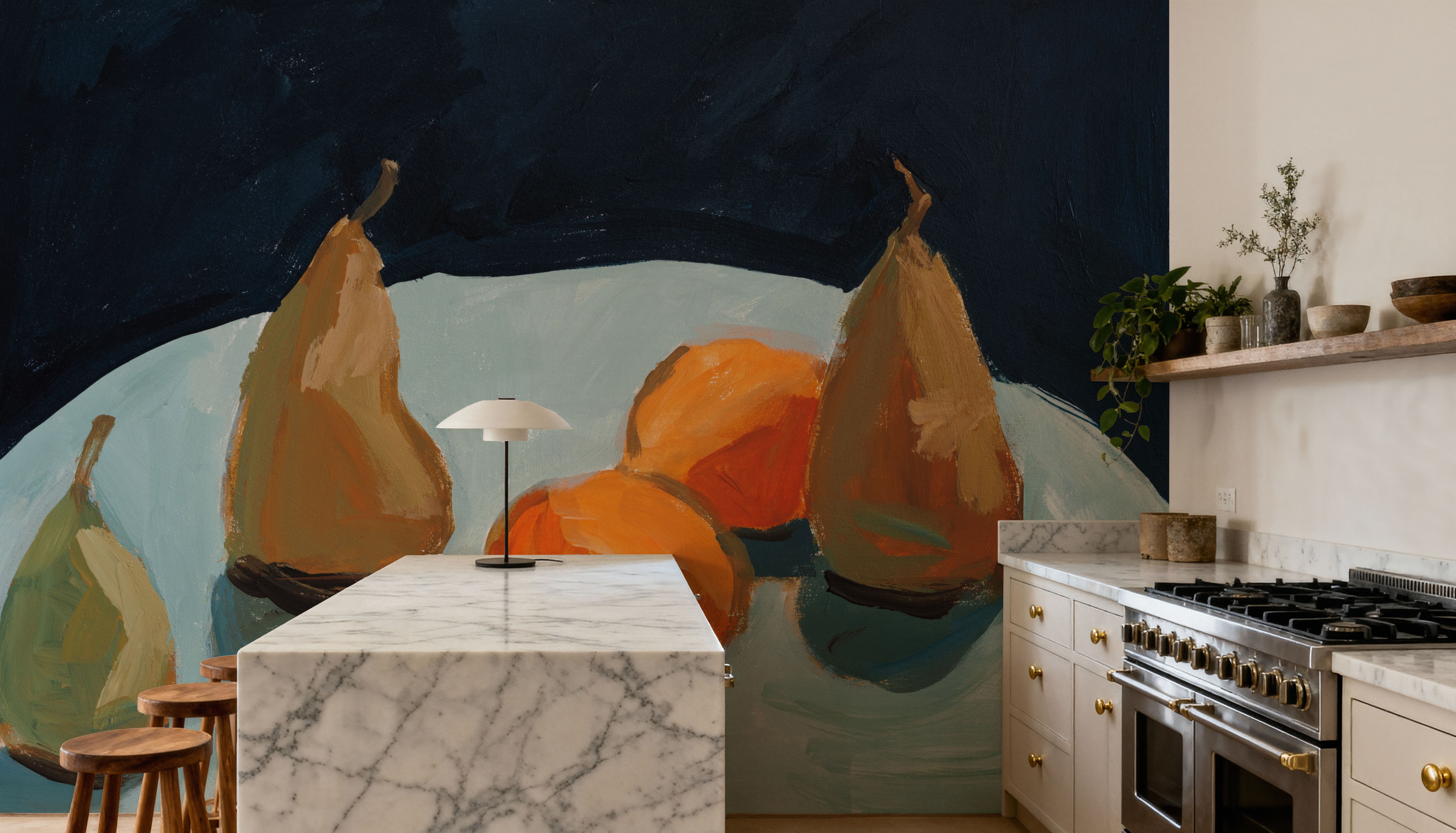 Pear and Orange, Wallpaper