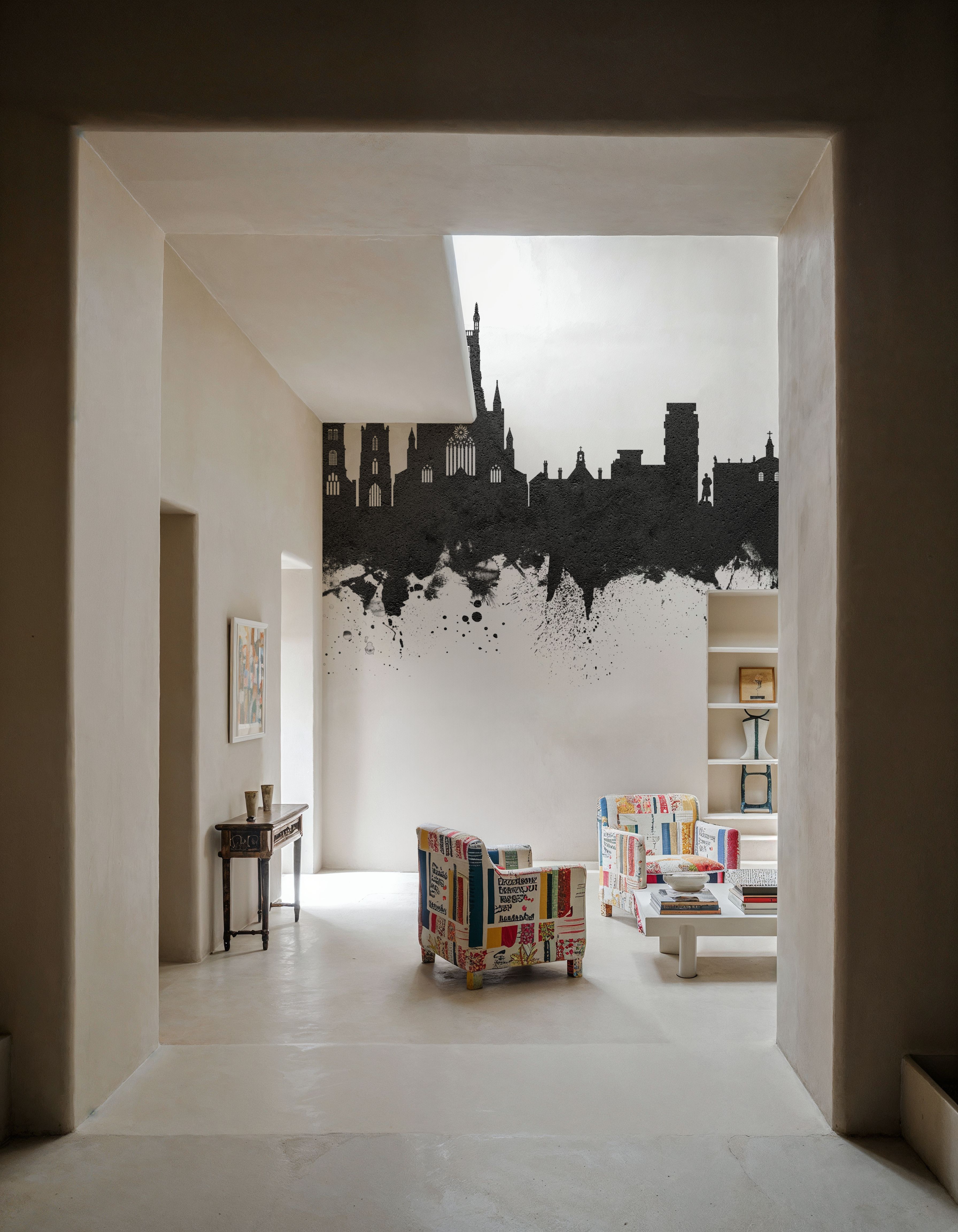 Worcester England Skyline Black & White