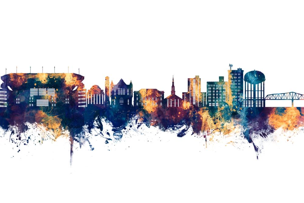 Tuscaloosa Alabama Skyline Blue & Bronze