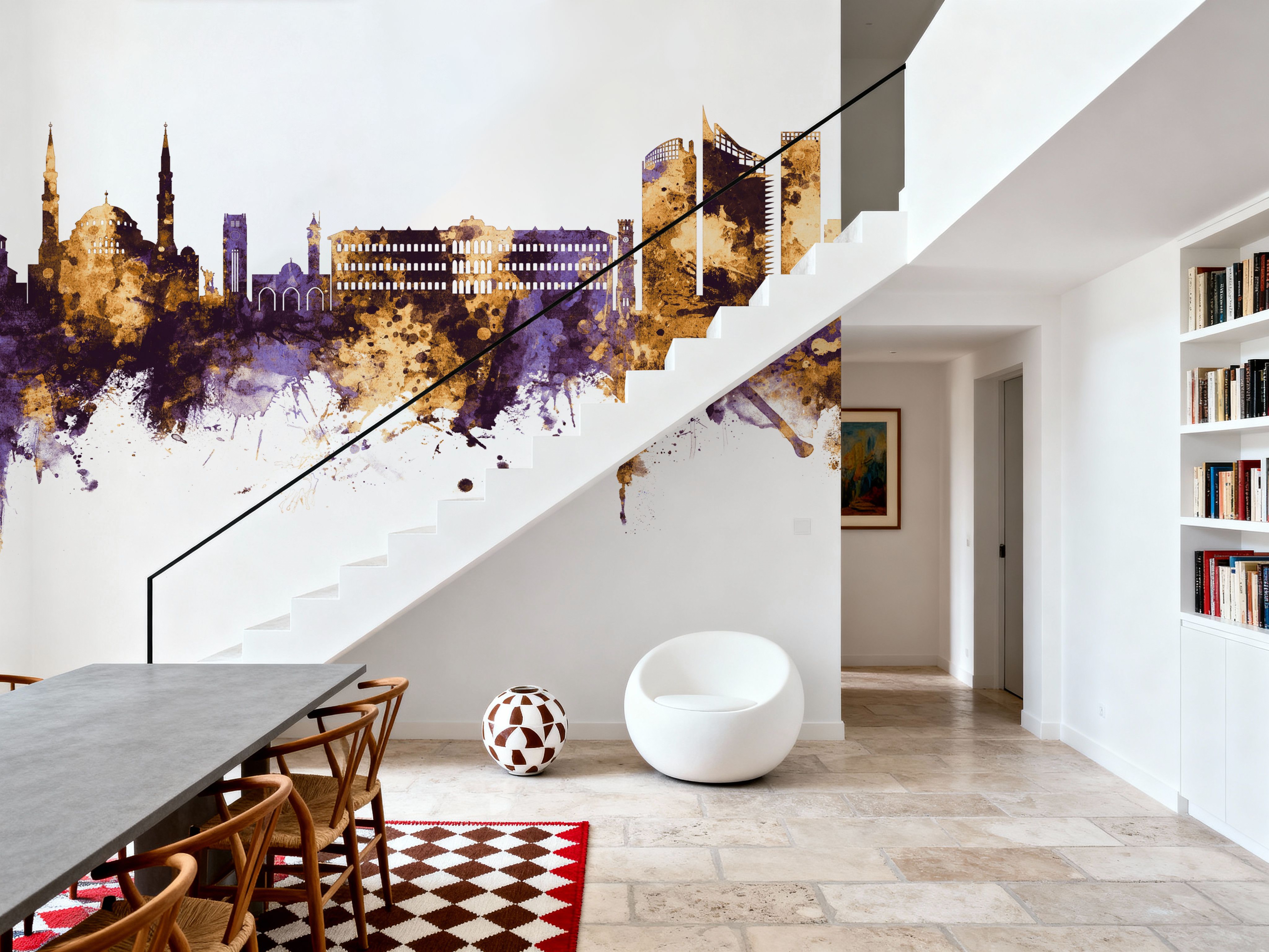 Beirut Lebanon Skyline Purple & Gold