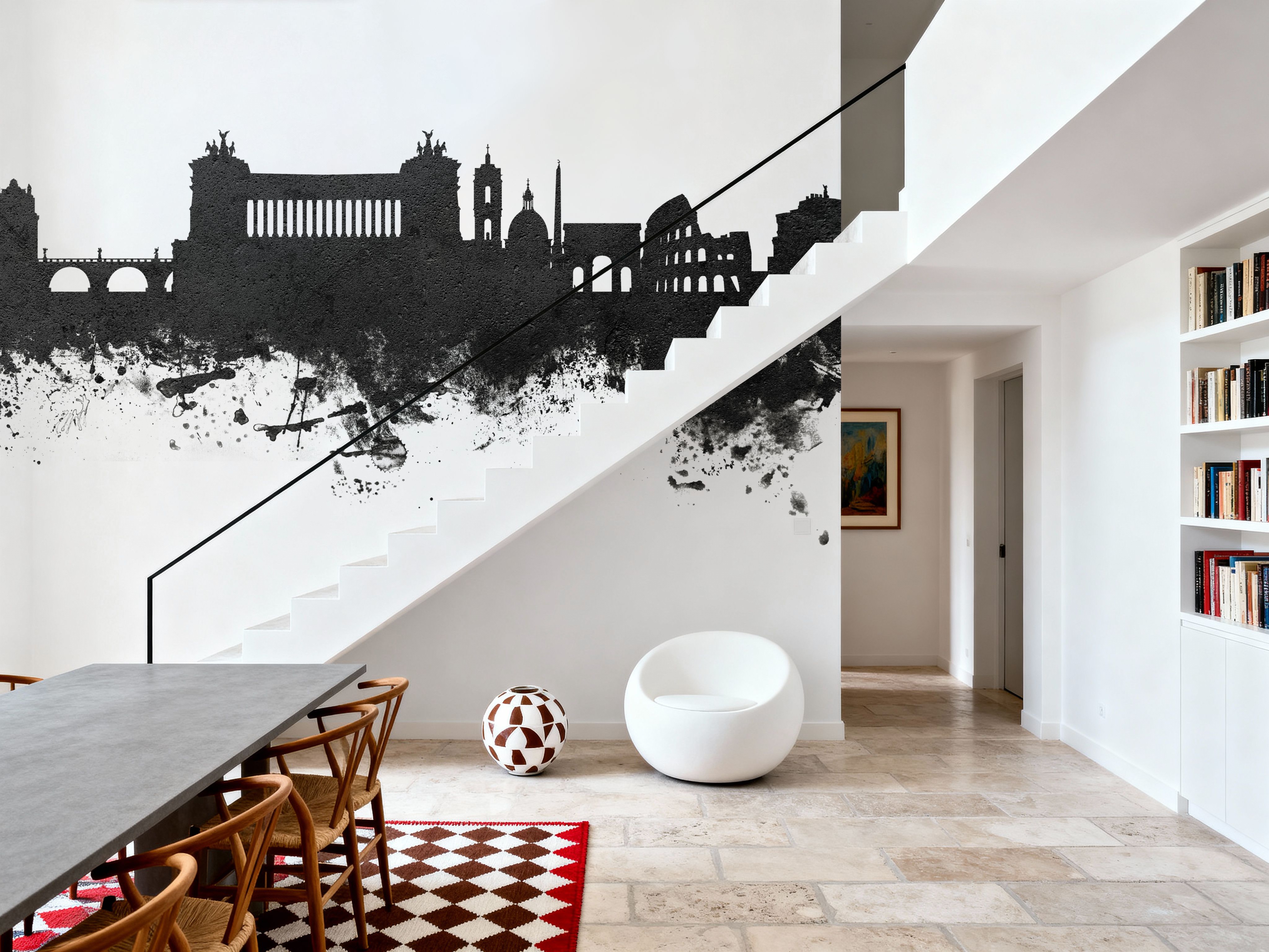 Rome Italy Skyline Black & White