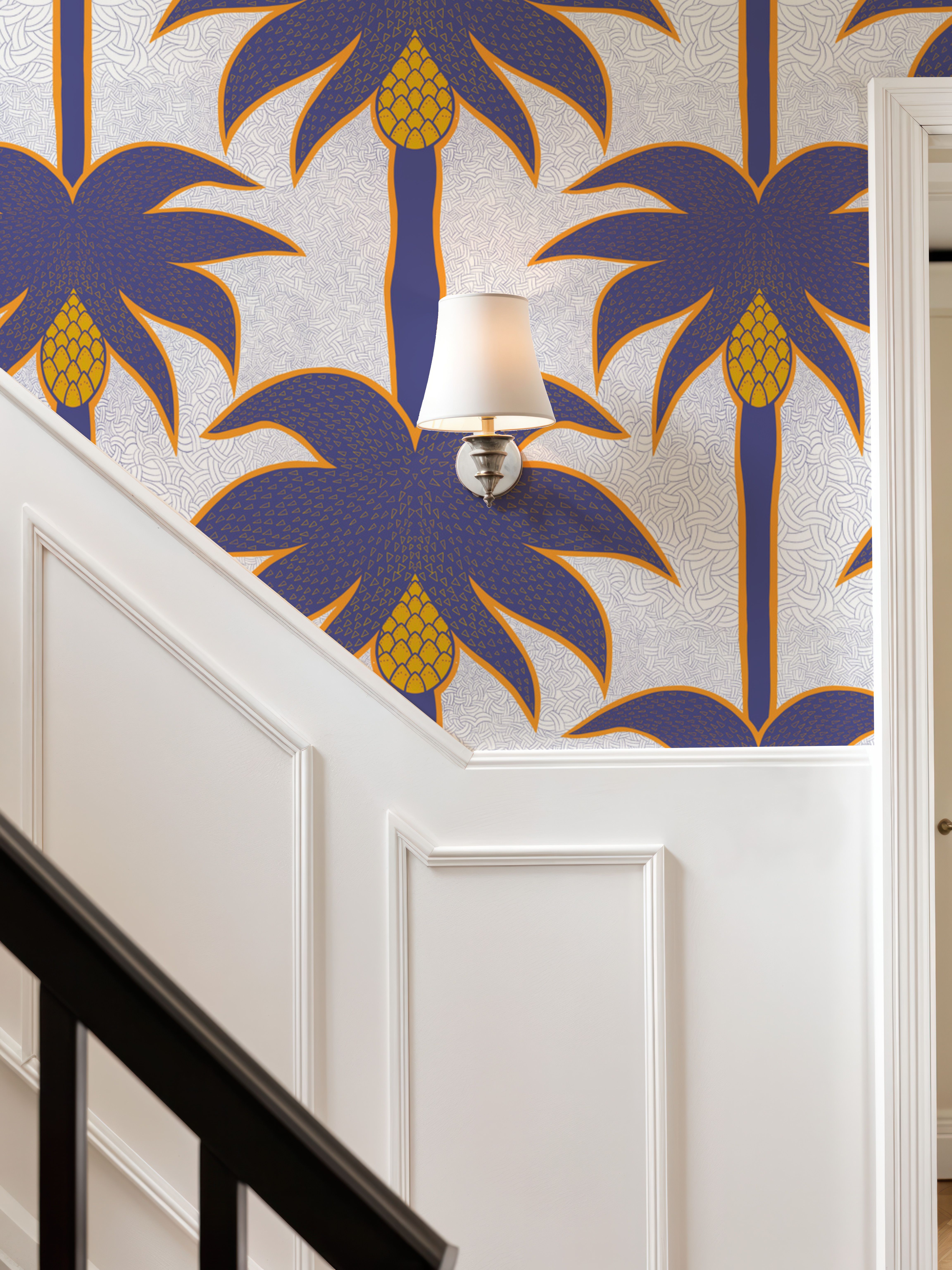 Graphic Palms, Violet