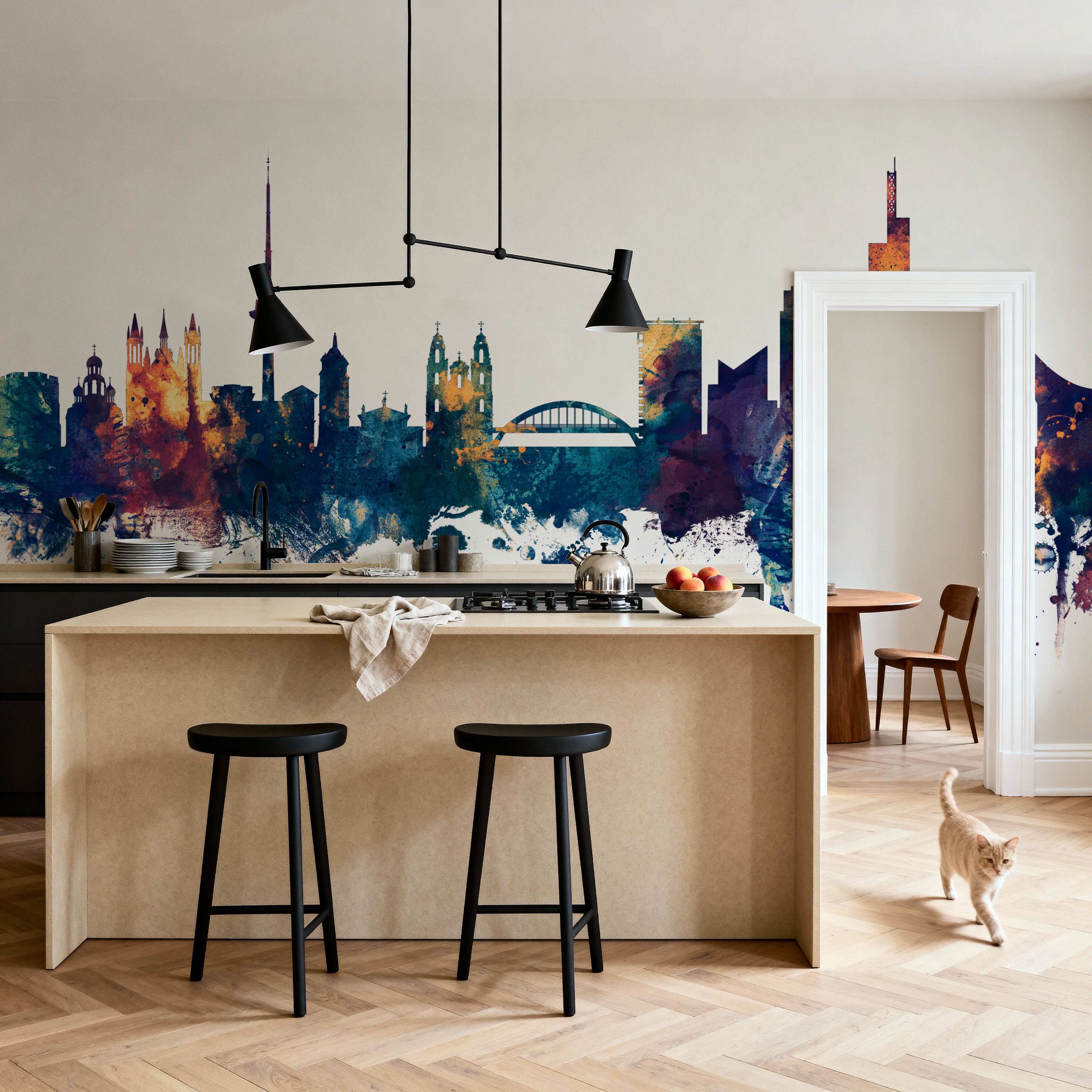 Vilnius Lithuania Skyline Blue & Bronze