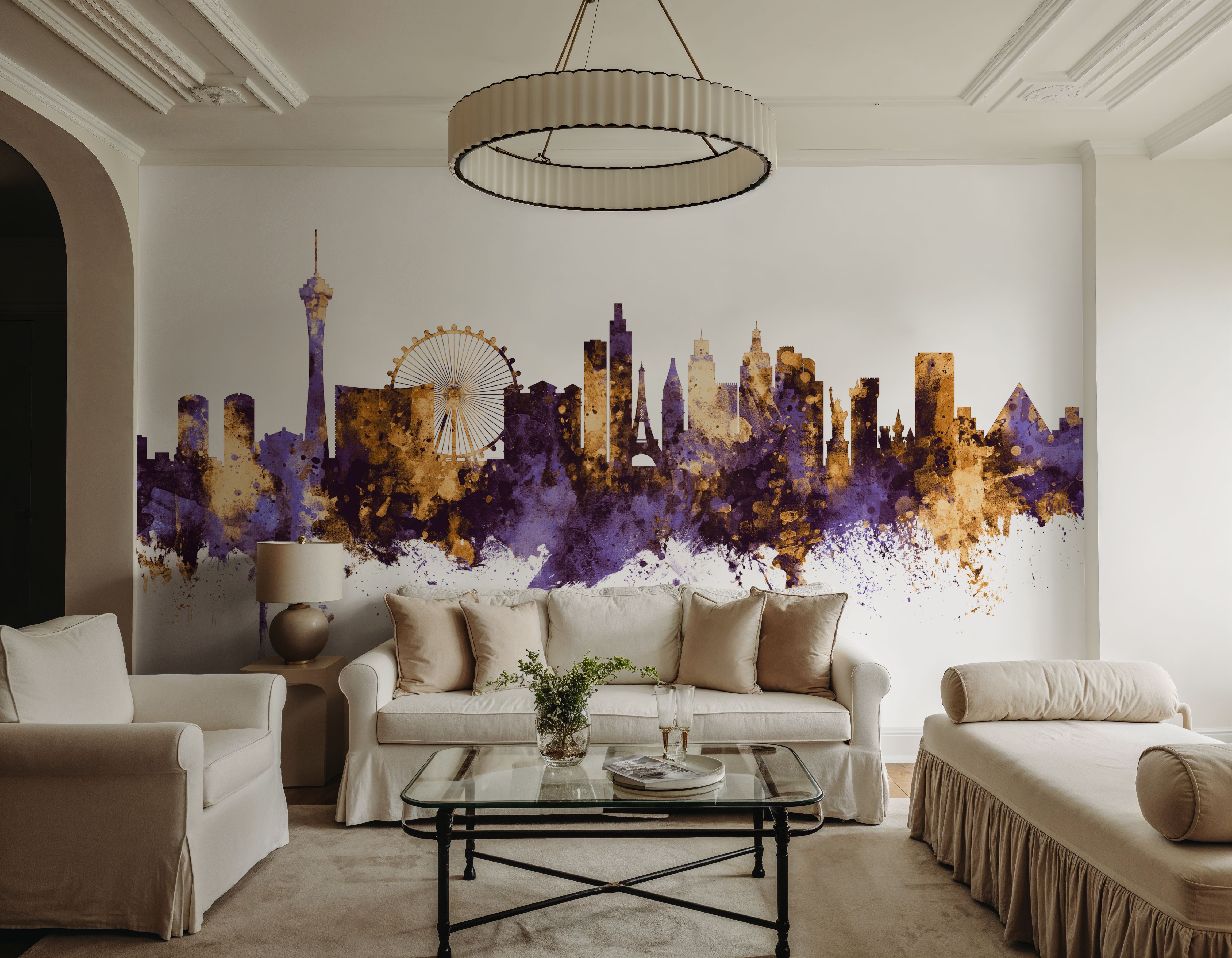 Las Vegas Nevada Skyline Purple & Gold