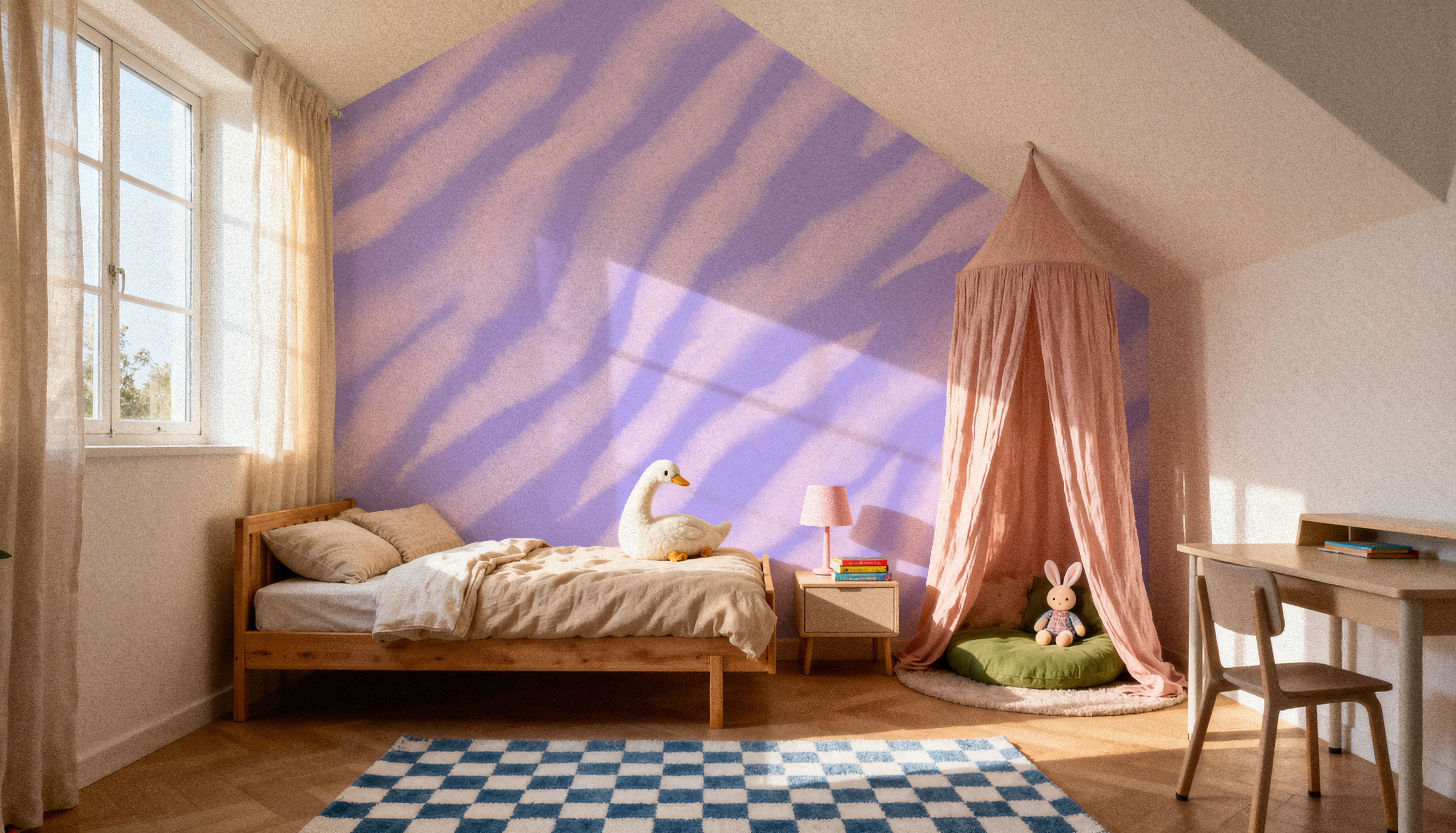 Tiger animal print, Pink on Lilac