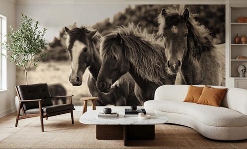Horses Three Sepia