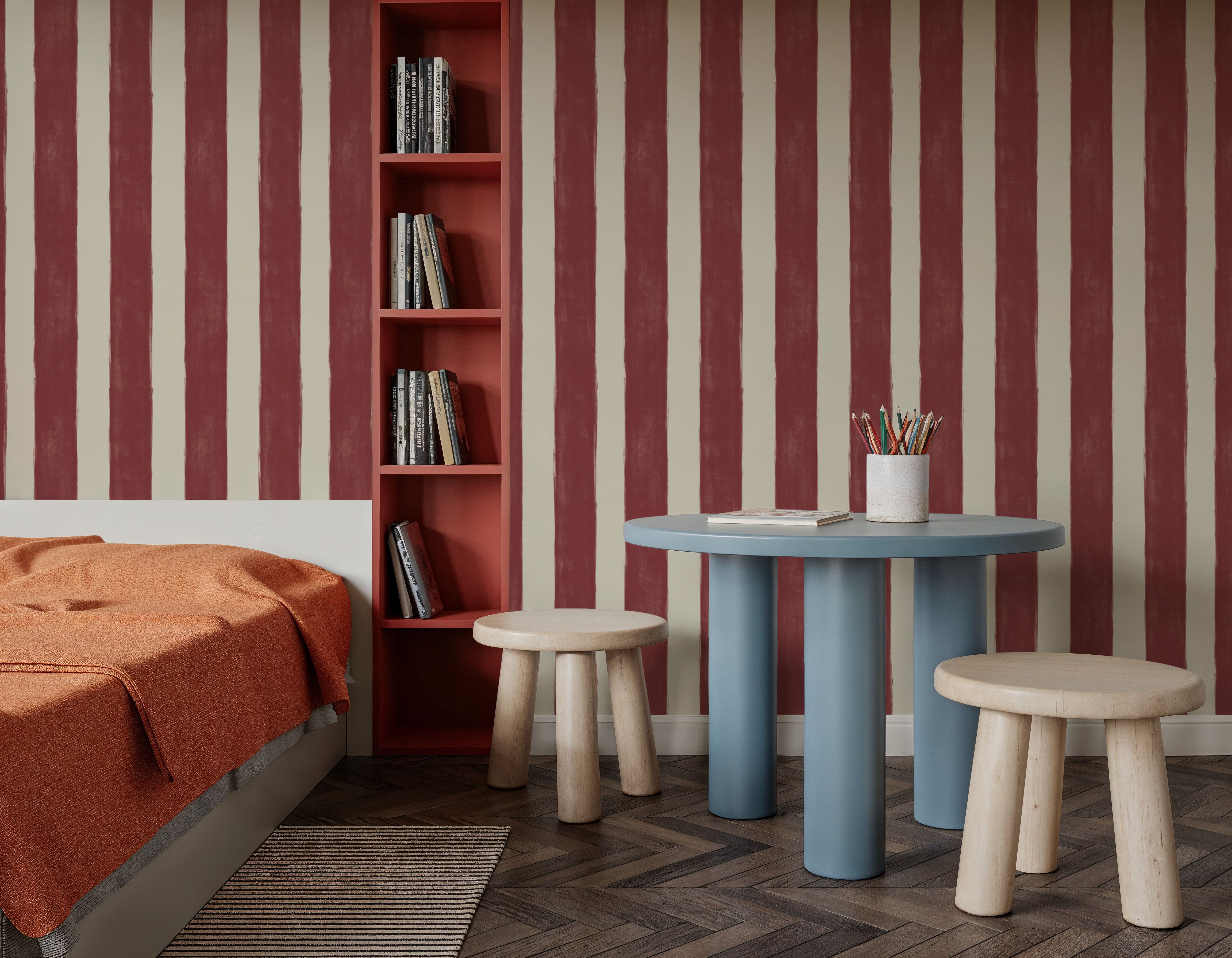 Sino Vertical Lines, Red
