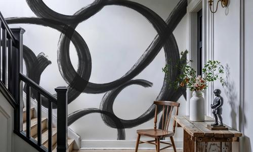 Curly Brush Lines, Black