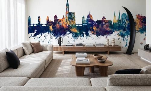 Strasbourg France Skyline Blue & Bronze