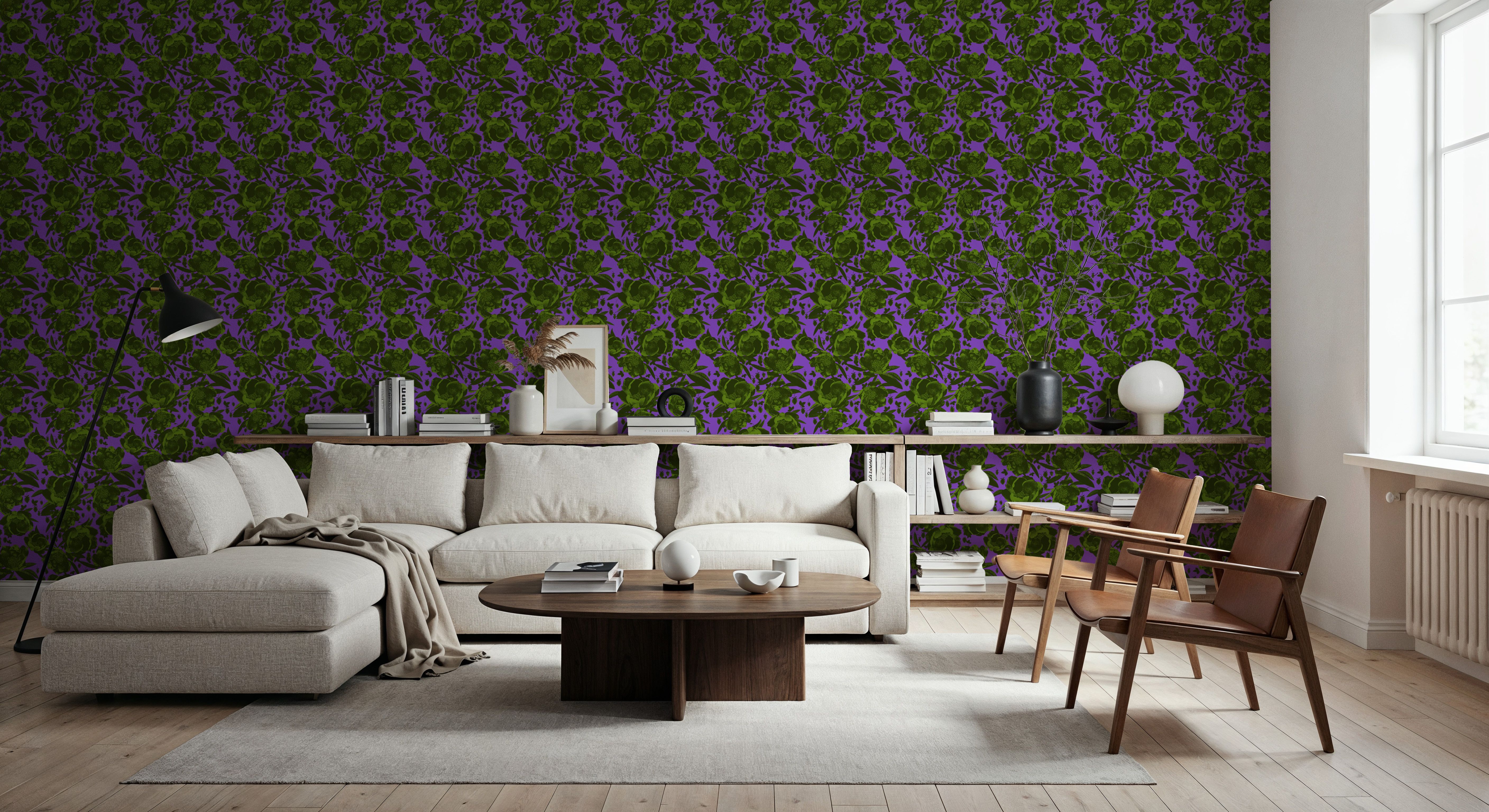 Pop Peonies, Green & Purple
