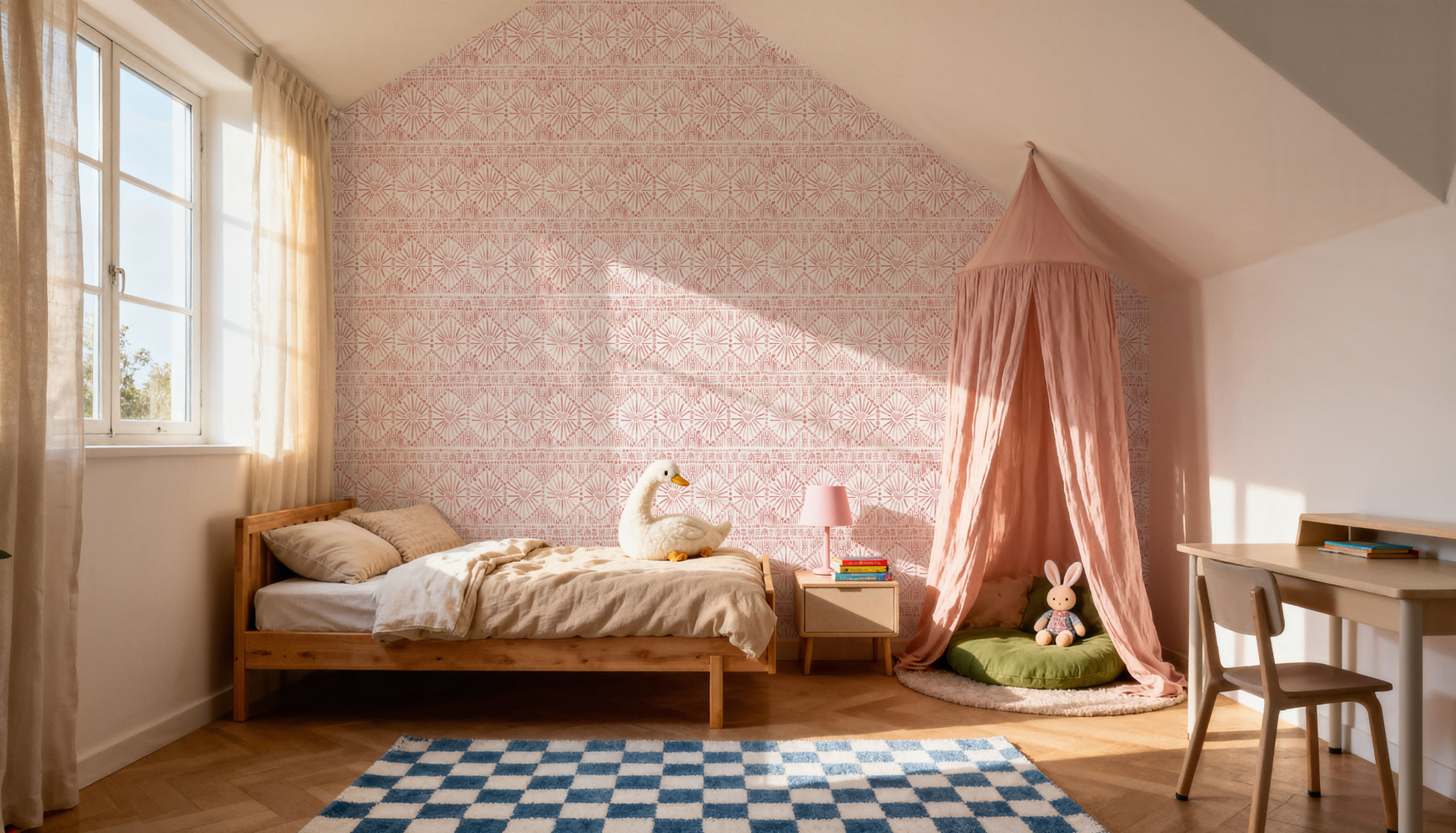 Paradise Fountain Red on White