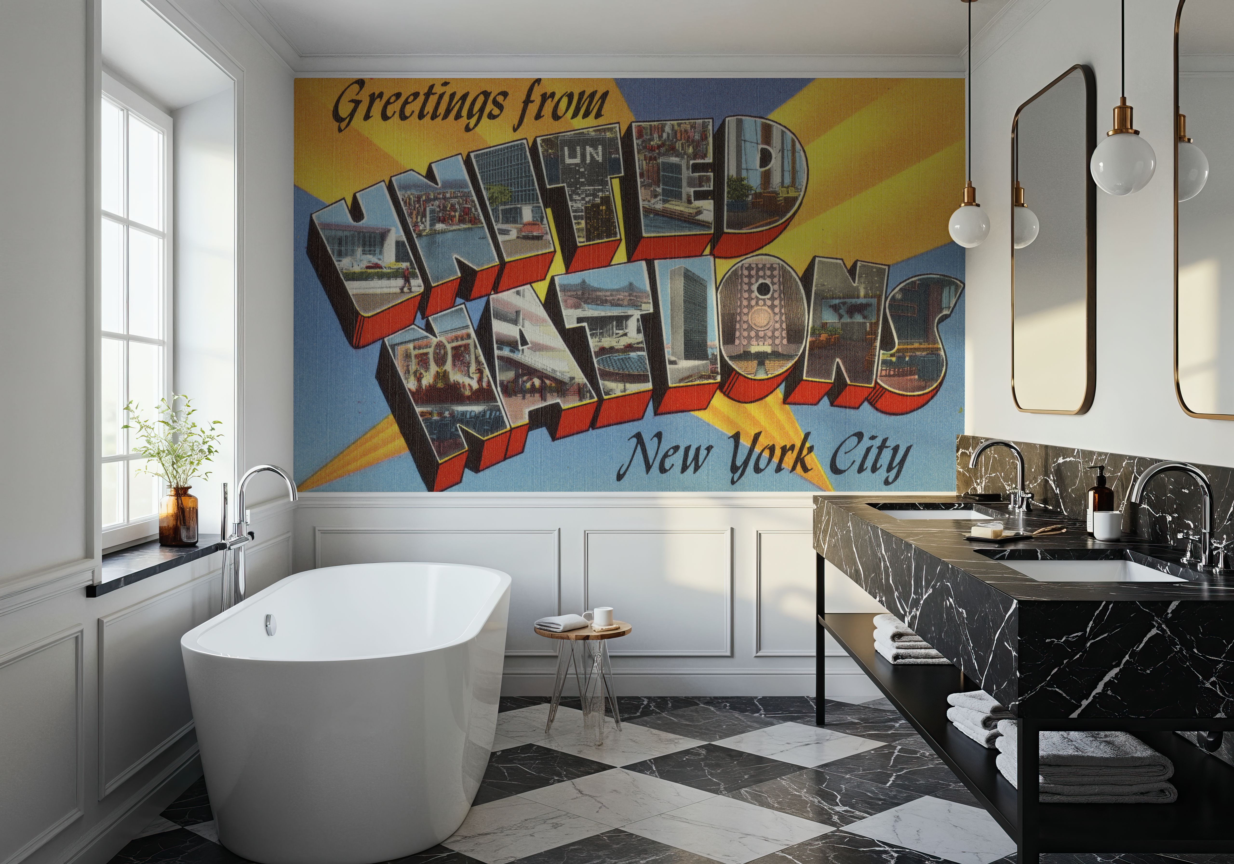 Greetings from the UN - Screenprint Postcard