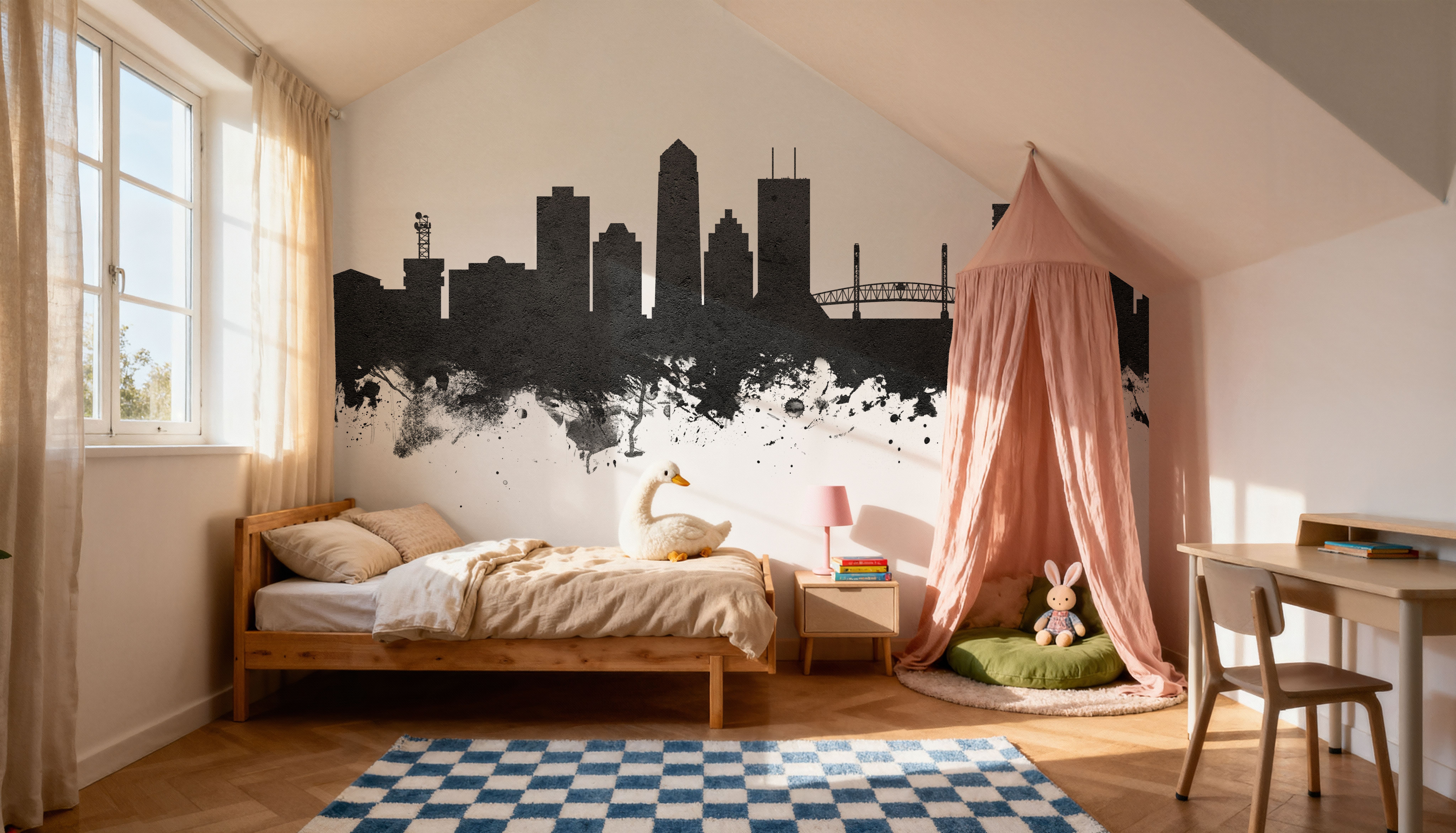 Jacksonville Florida Skyline Black & White