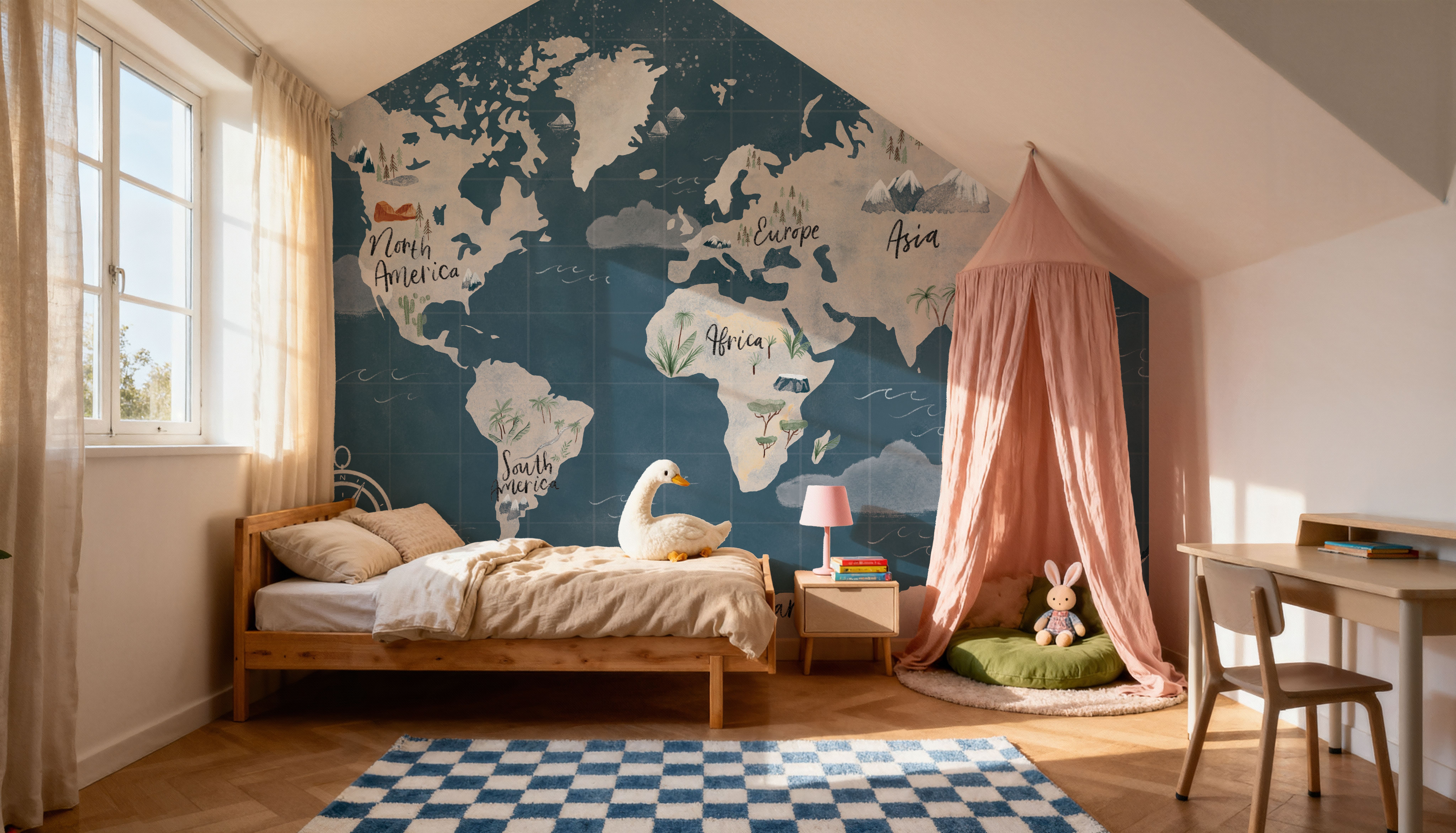 Scandi Map Blue